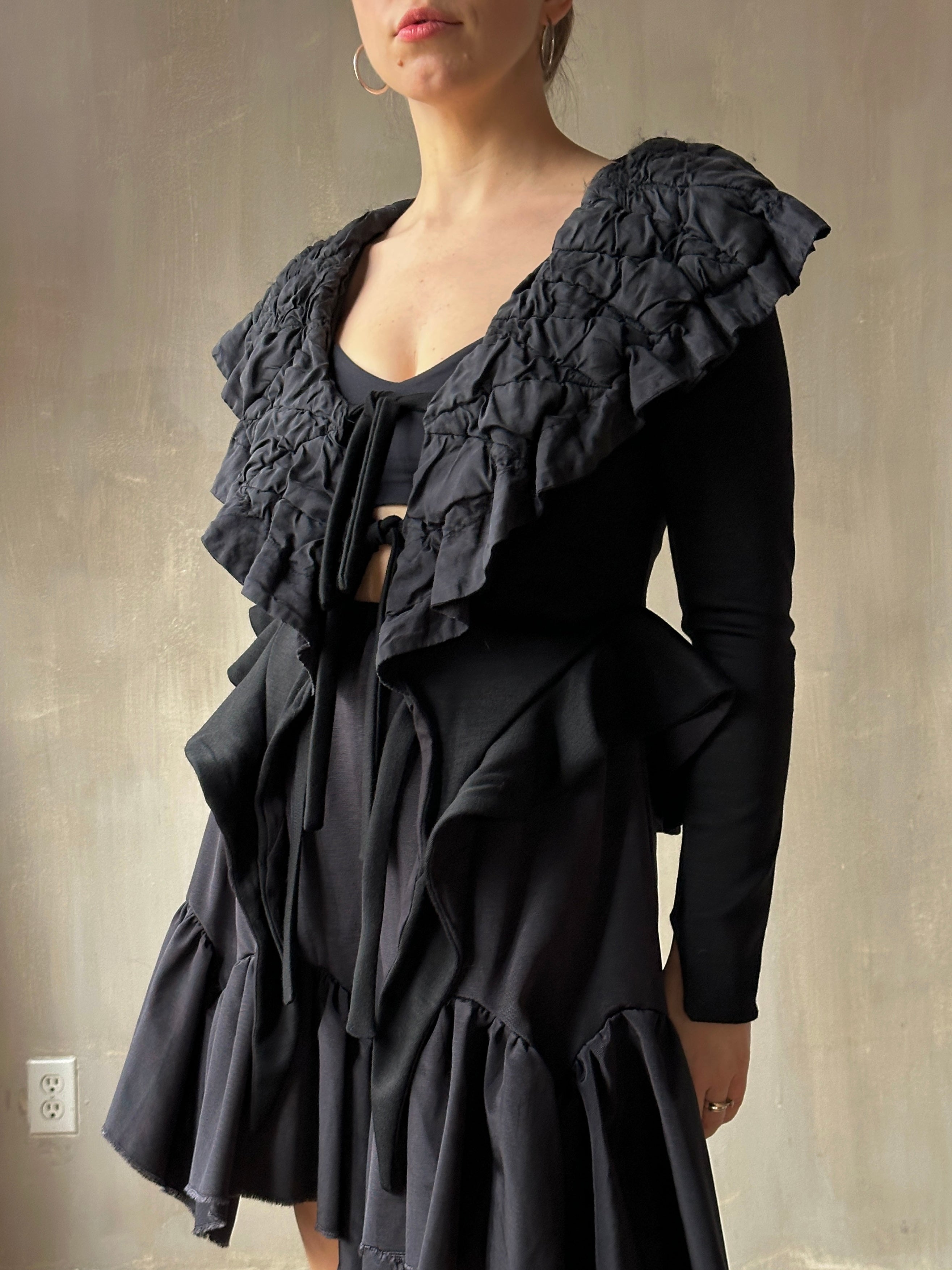 Sample Sale: Petticoat Kilt in Black Twill Taffeta (Size III & V)