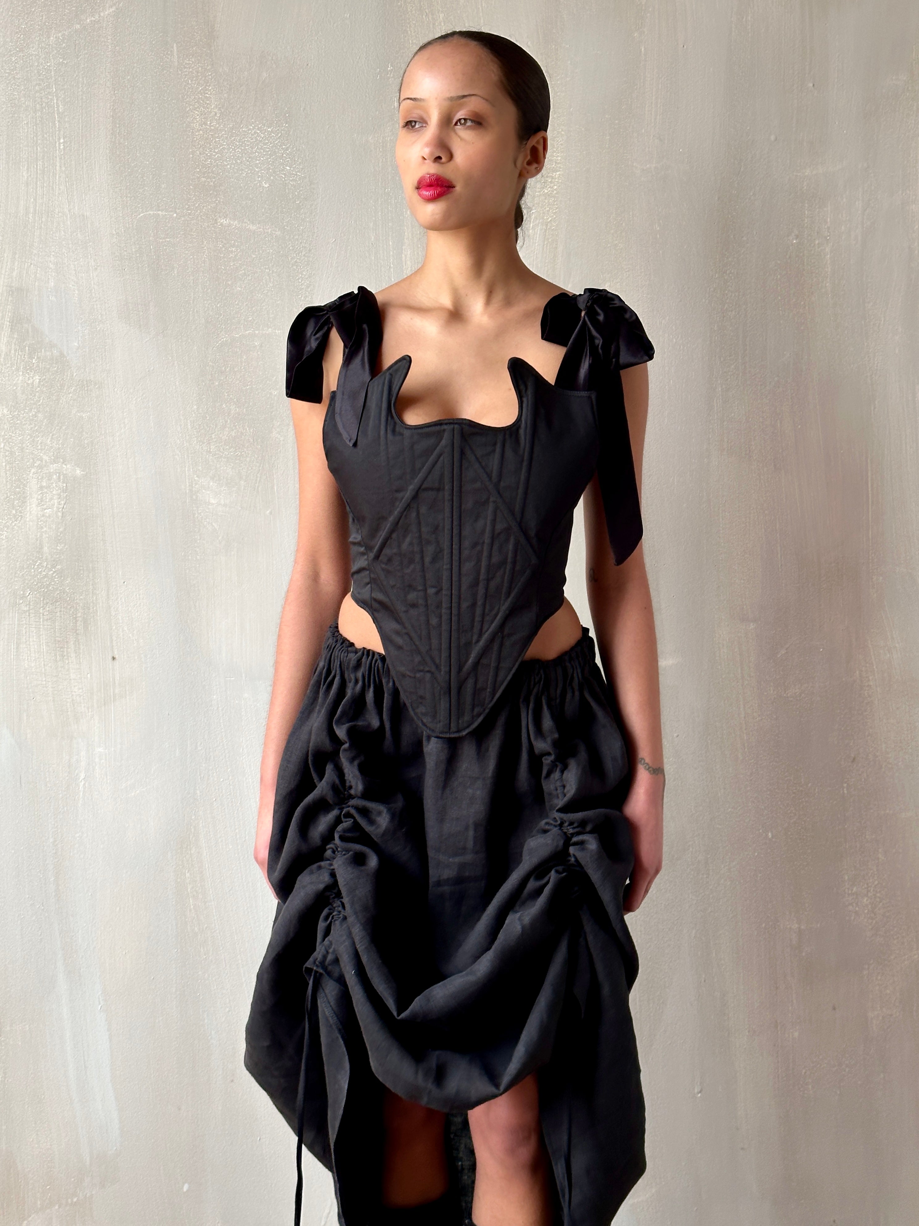 Sample Sale: Diamond Demon Stays in Black Cotton Sateen (Size V)