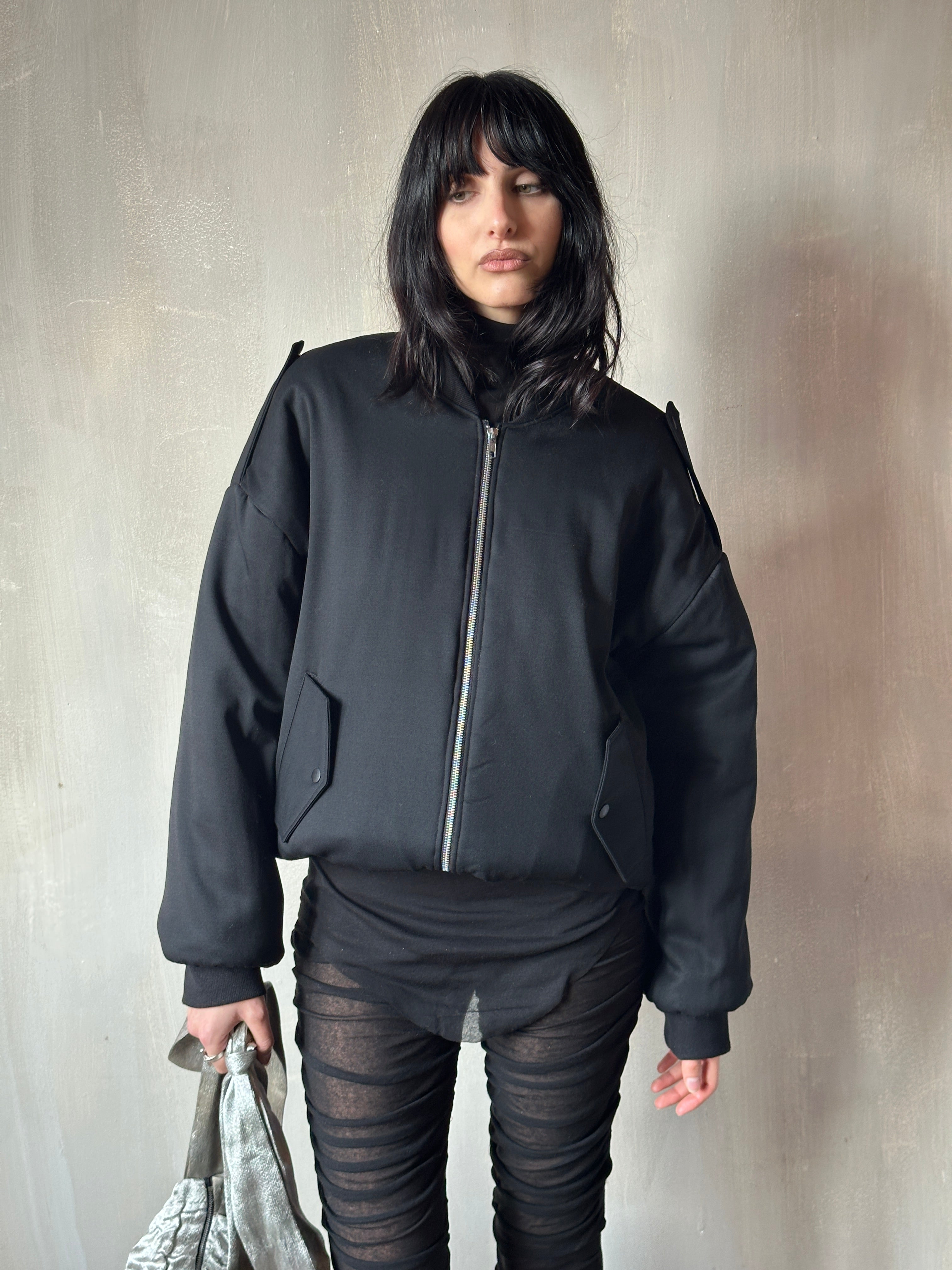 Sample Sale: Oversized Bomber in Italian Wool Suiting (Size I)