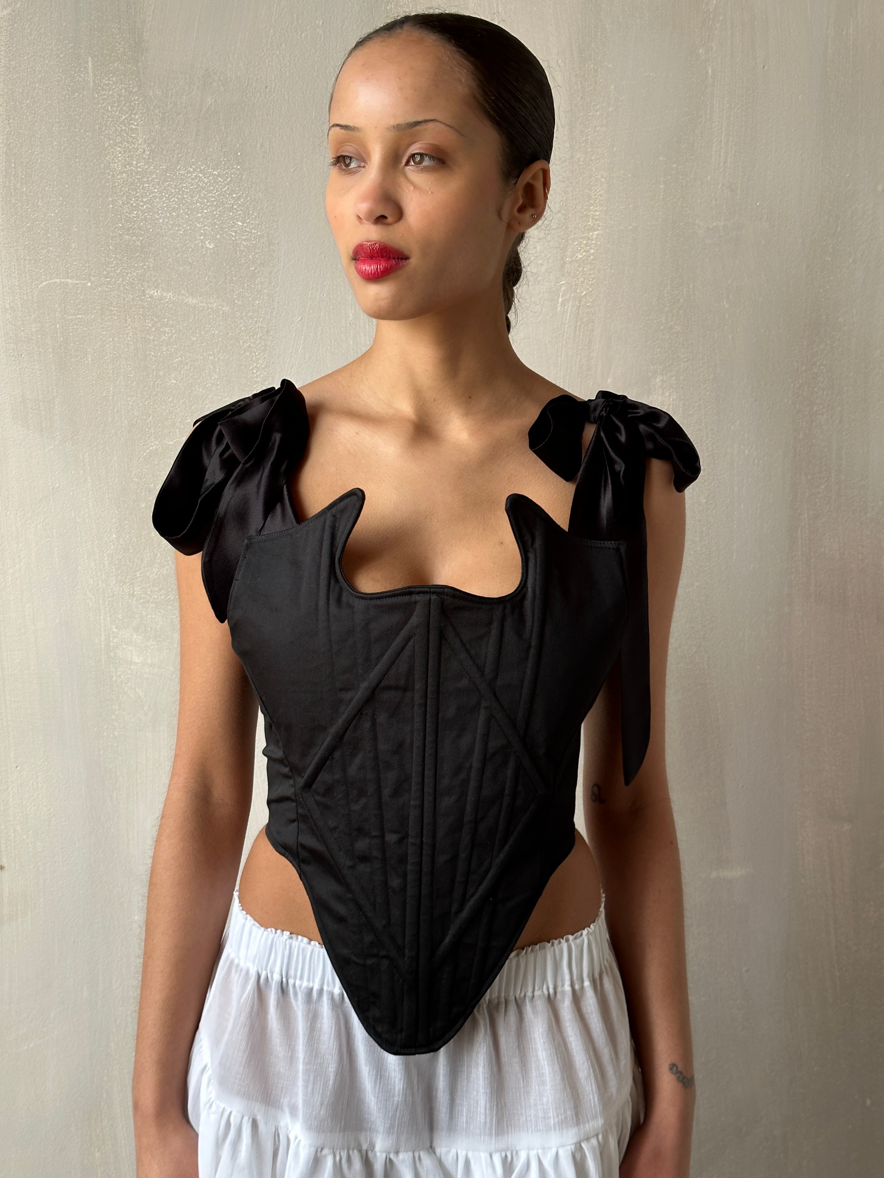 Sample Sale: Diamond Demon Stays in Black Cotton Sateen (Size V)