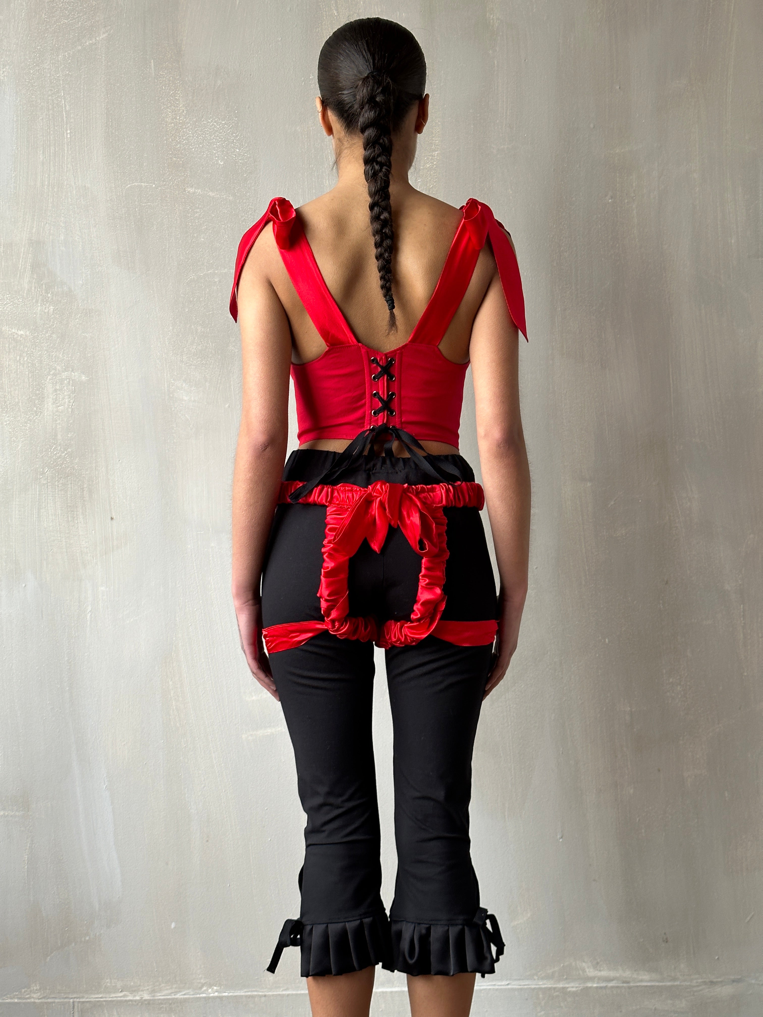 Sample Sale: Diamond Demon Stays in Red Cotton Sateen (30" Waist)