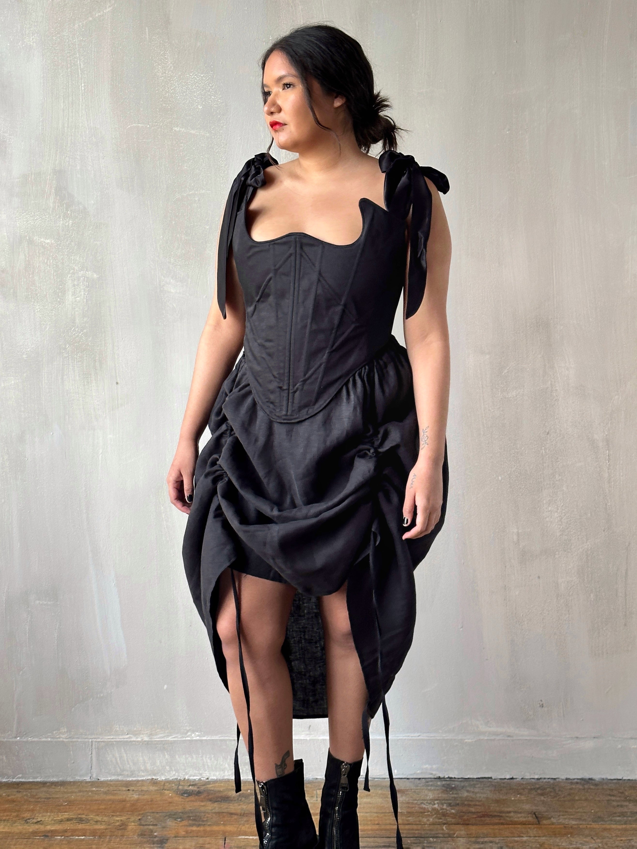 Sample Sale: Diamond Demon Stays in Black Cotton Sateen (Size V)