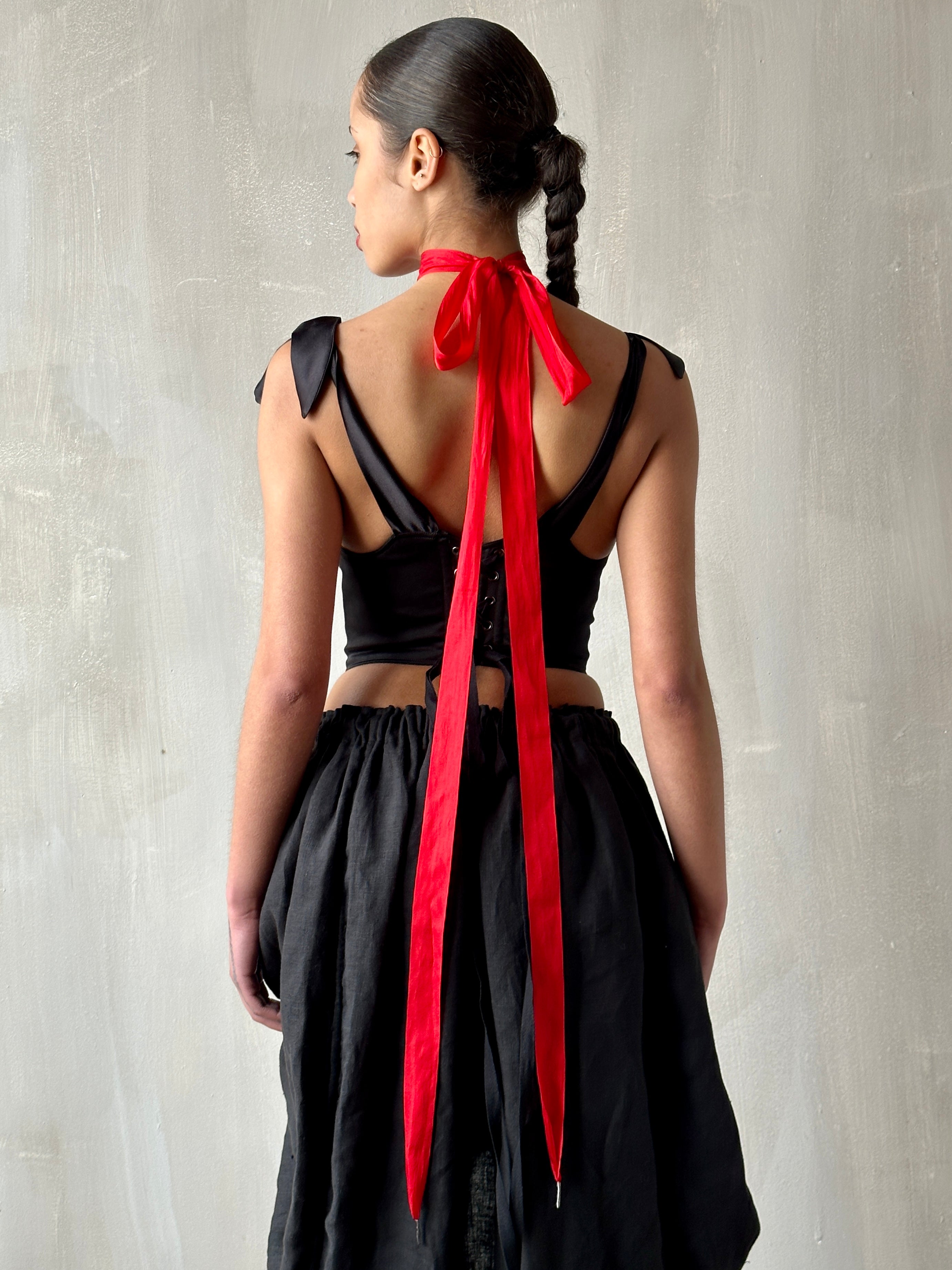 Red Silk Ribbon Tie (Made-to-Order)