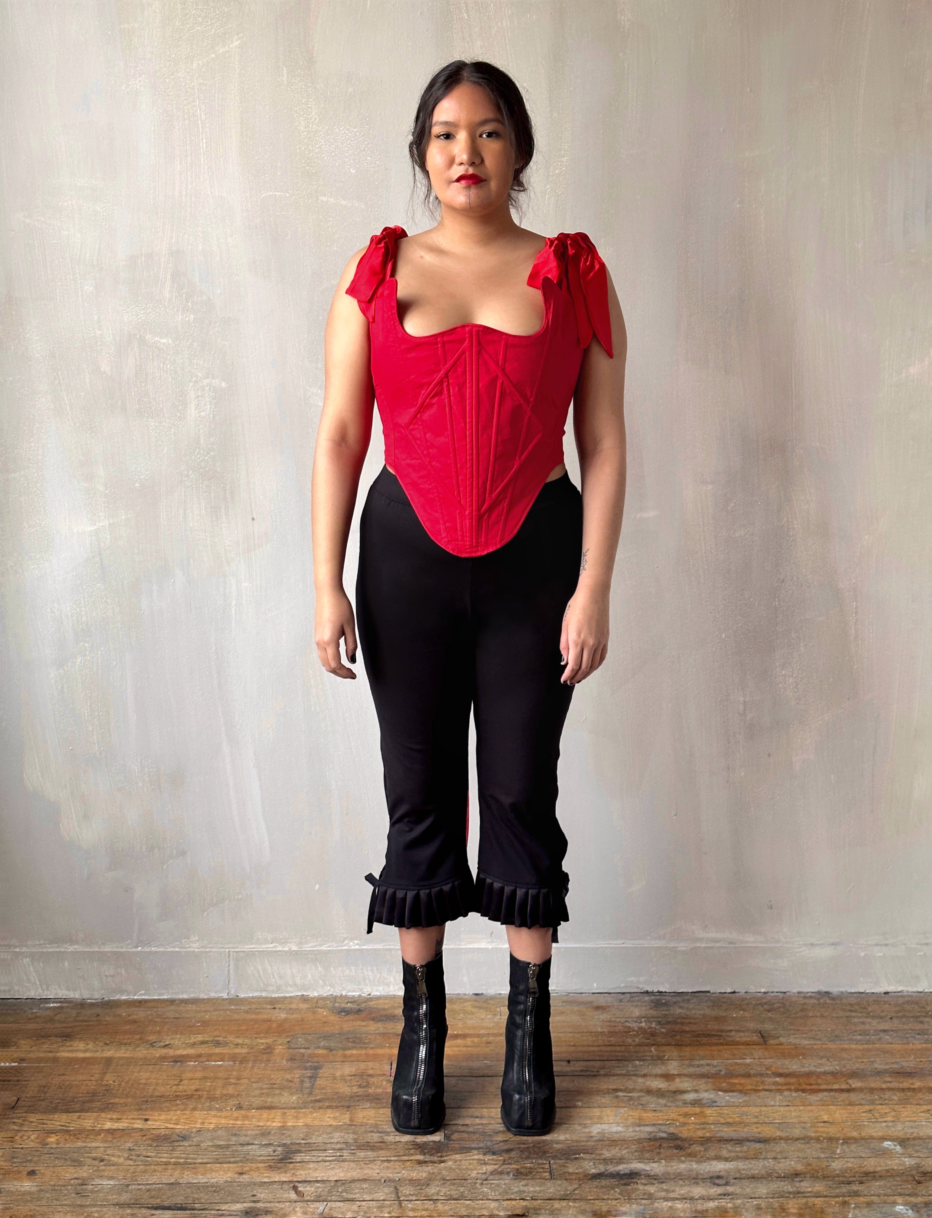 Sample Sale: Diamond Demon Stays in Red Cotton Sateen (30" Waist)