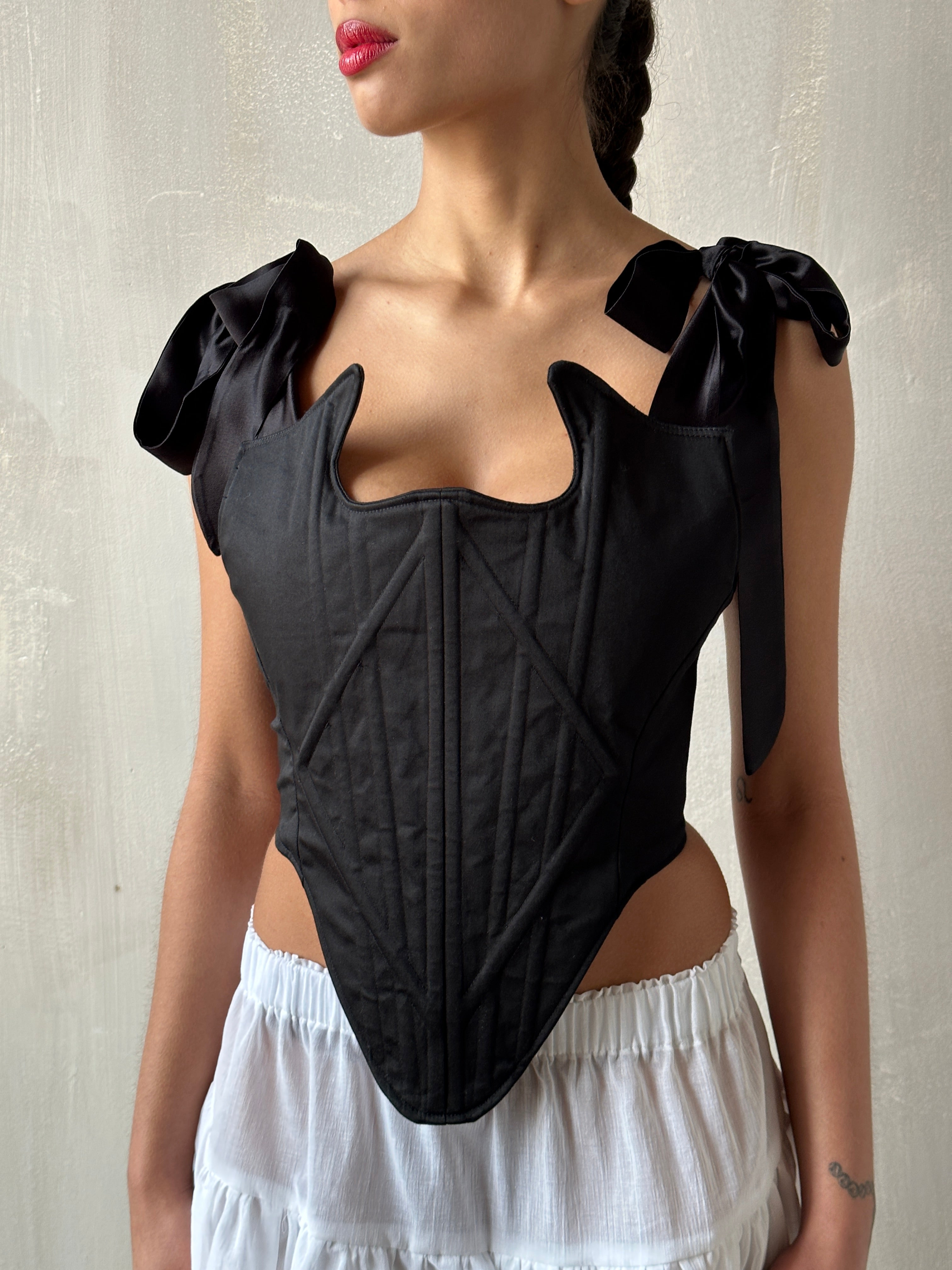 Sample Sale: Diamond Demon Stays in Black Cotton Sateen (Size V)