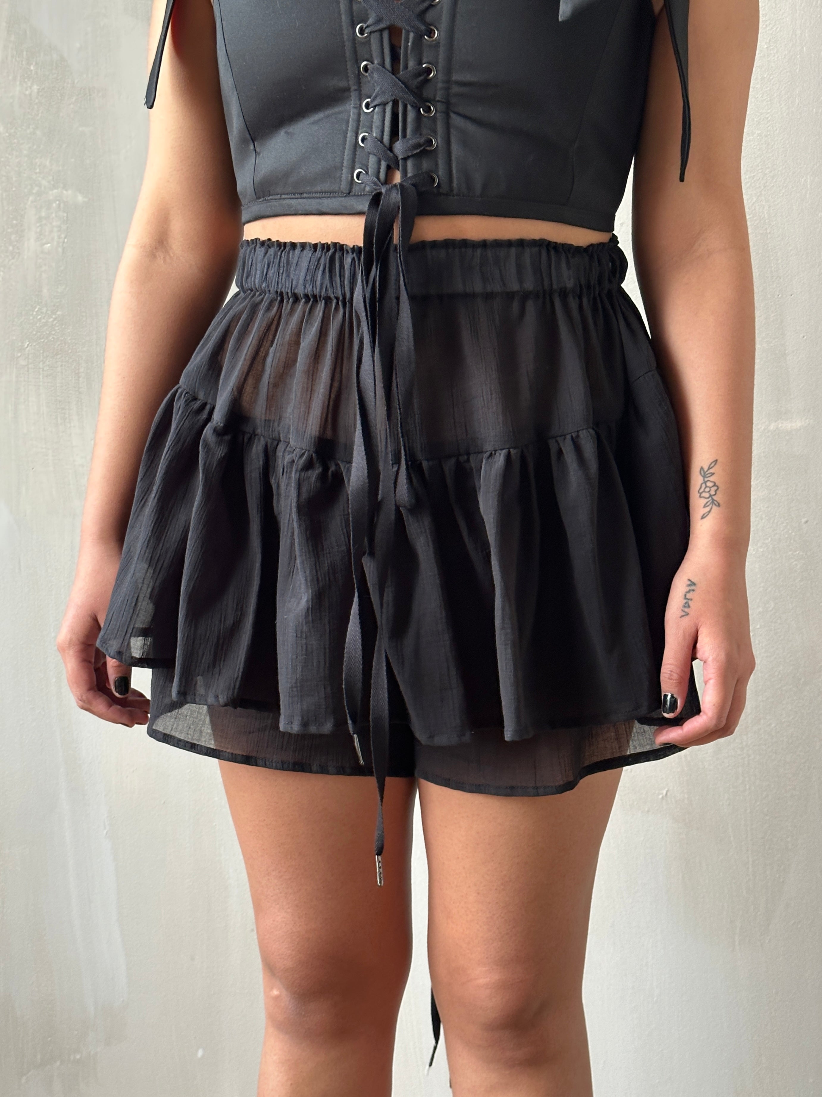 Cotton Voile Black Bloomers