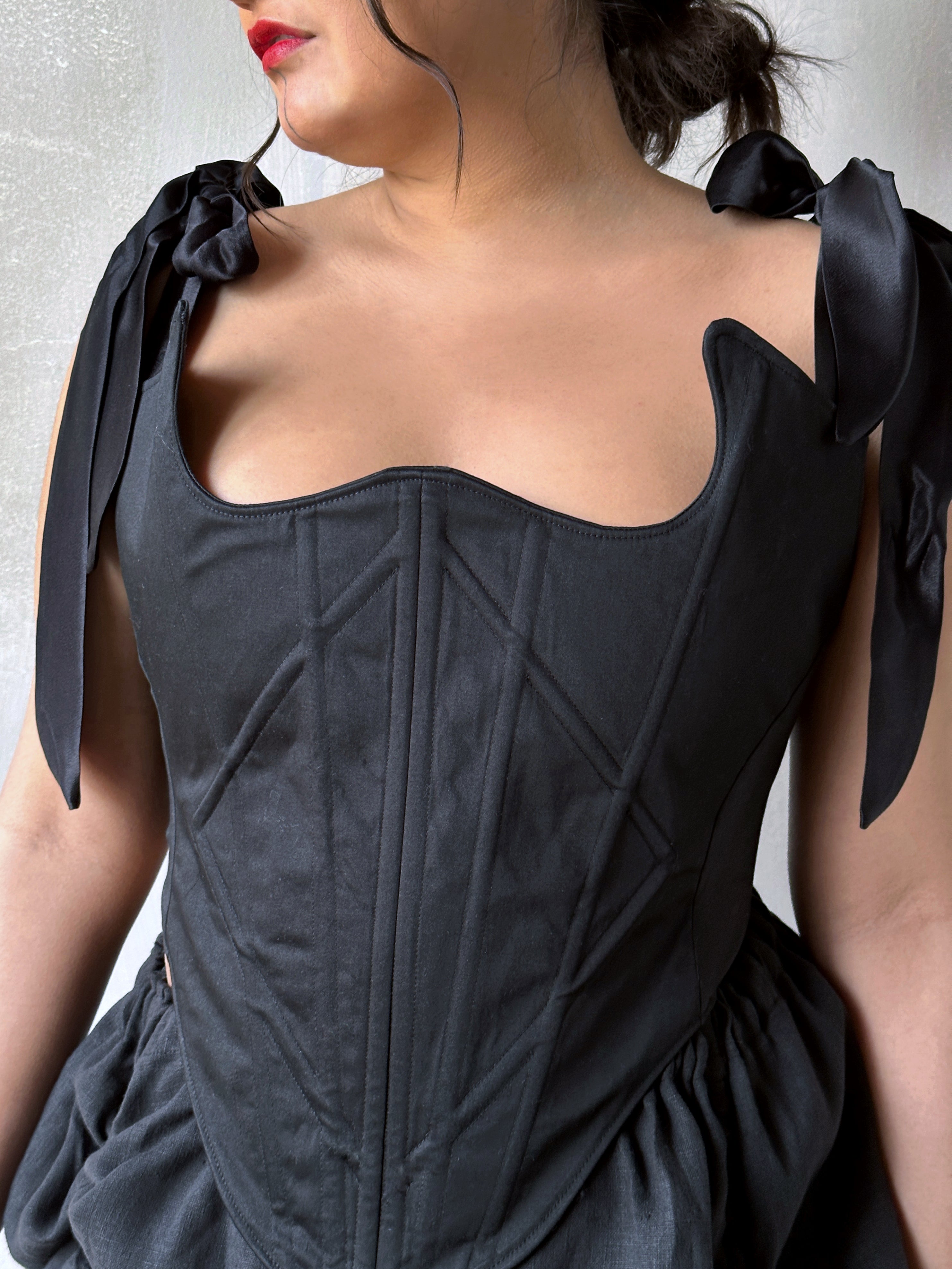 Sample Sale: Diamond Demon Stays in Black Cotton Sateen (Size V)