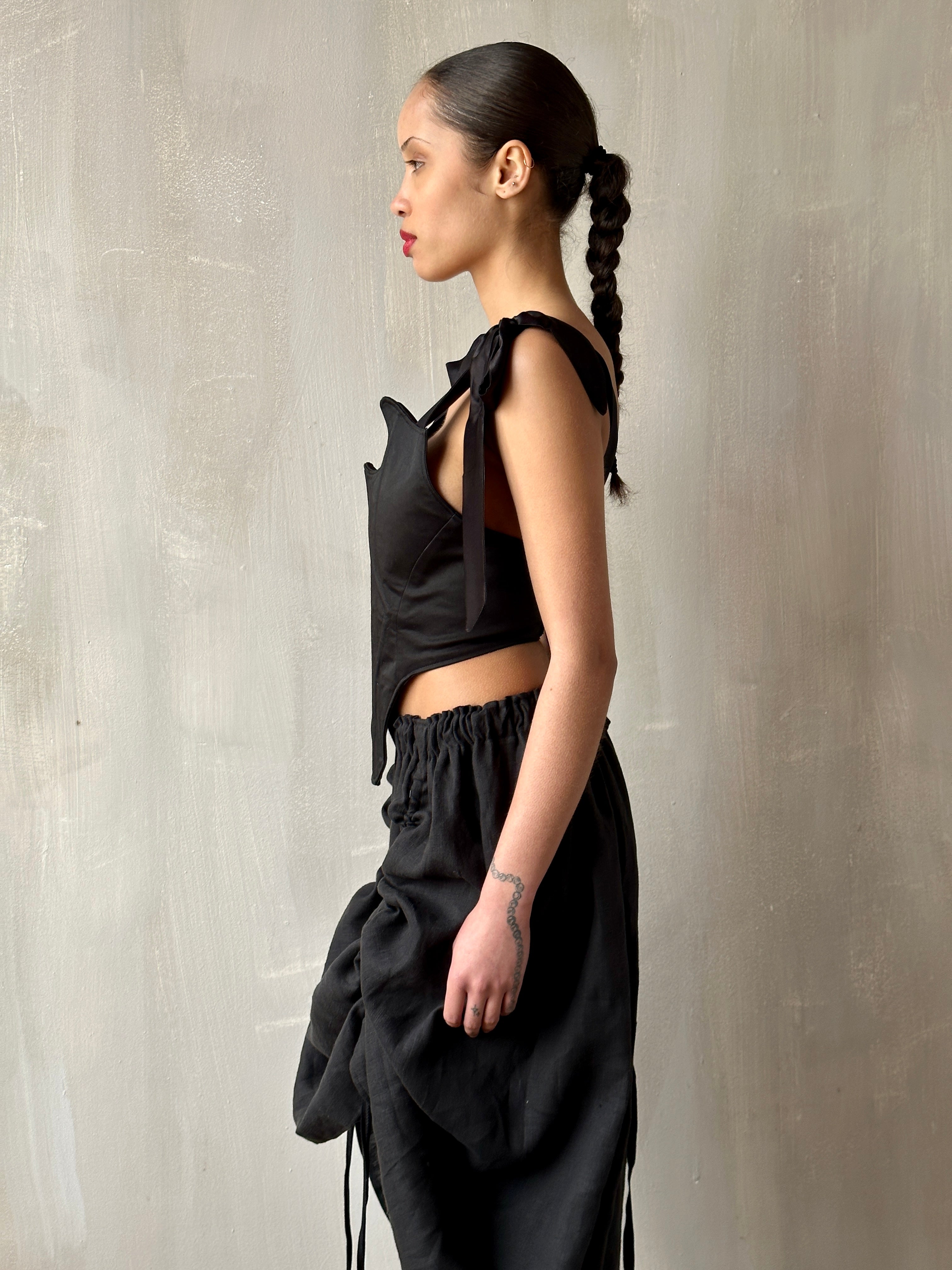 Sample Sale: Diamond Demon Stays in Black Cotton Sateen (Size V)