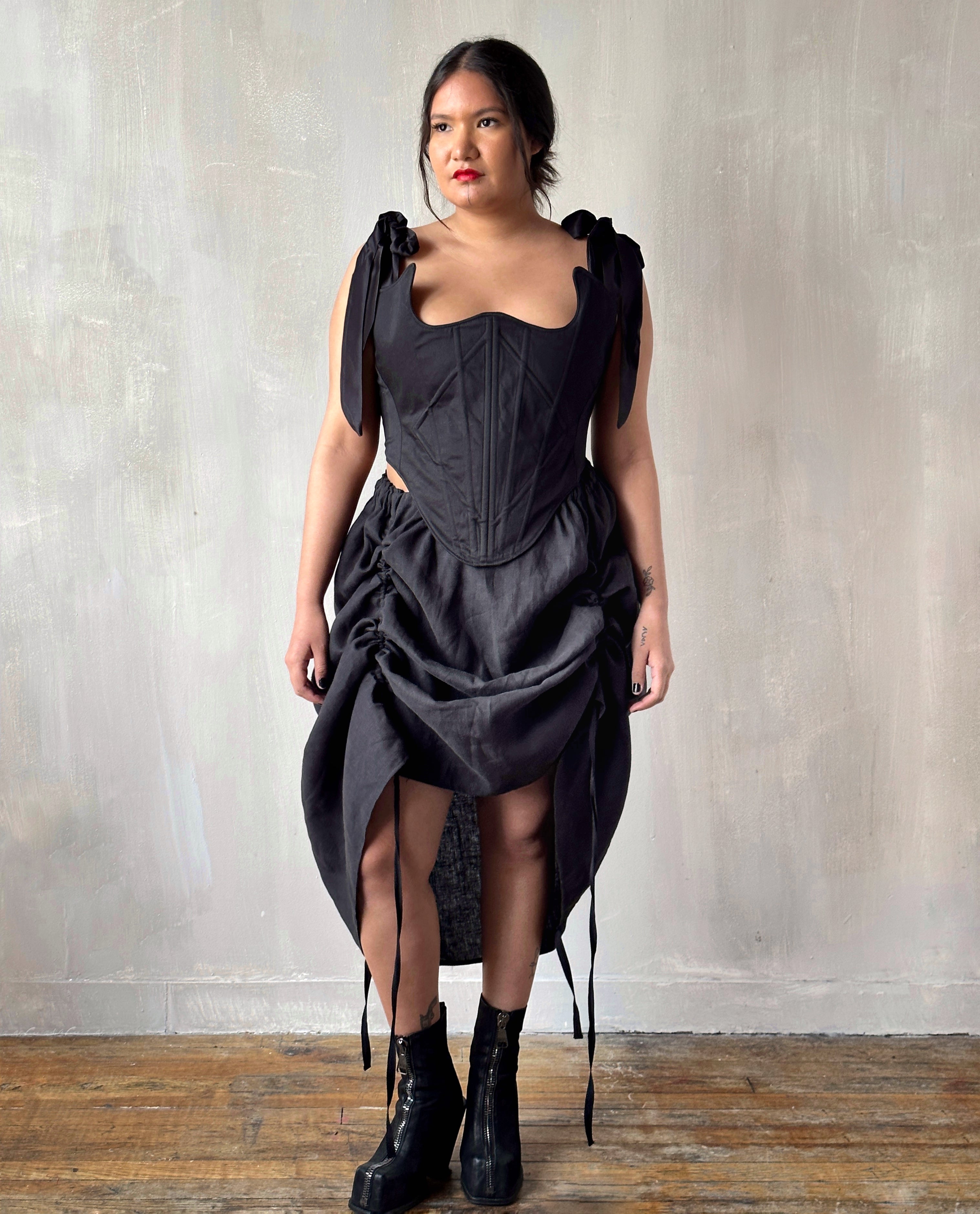 Sample Sale: Diamond Demon Stays in Black Cotton Sateen (Size V)