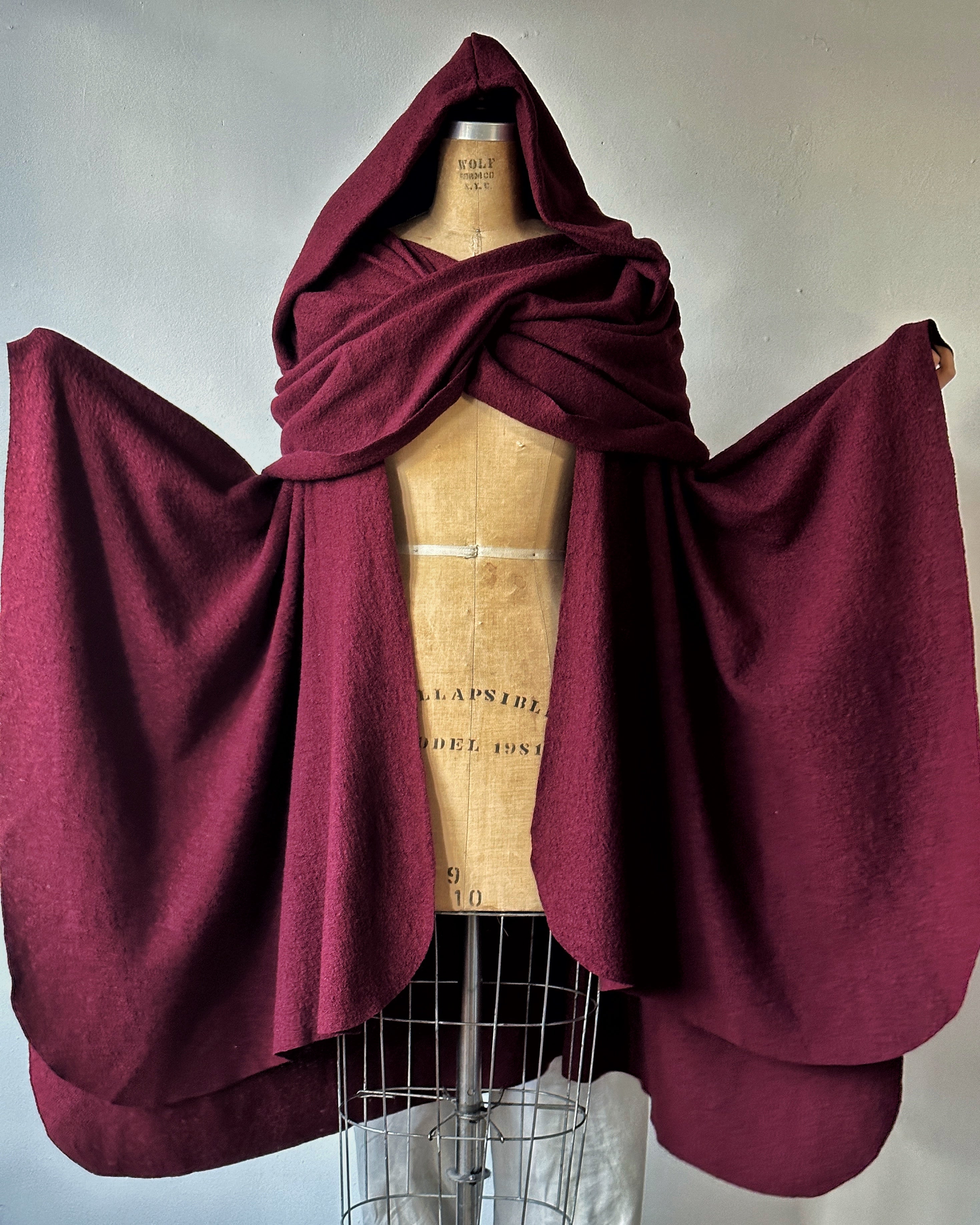 Mythic Cape in Oxblood Wool