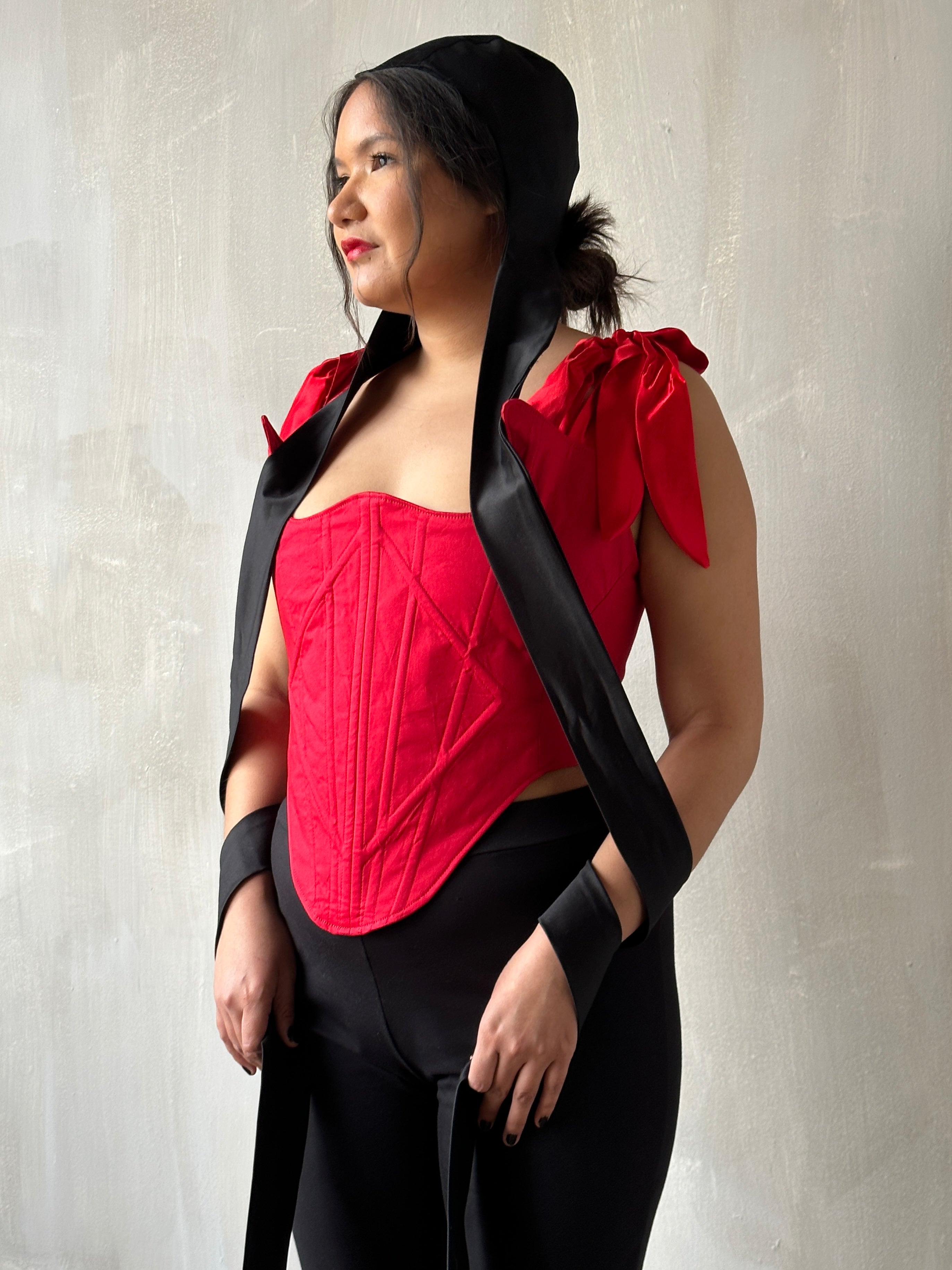 Sample Sale: Diamond Demon Stays in Red Cotton Sateen (30" Waist)