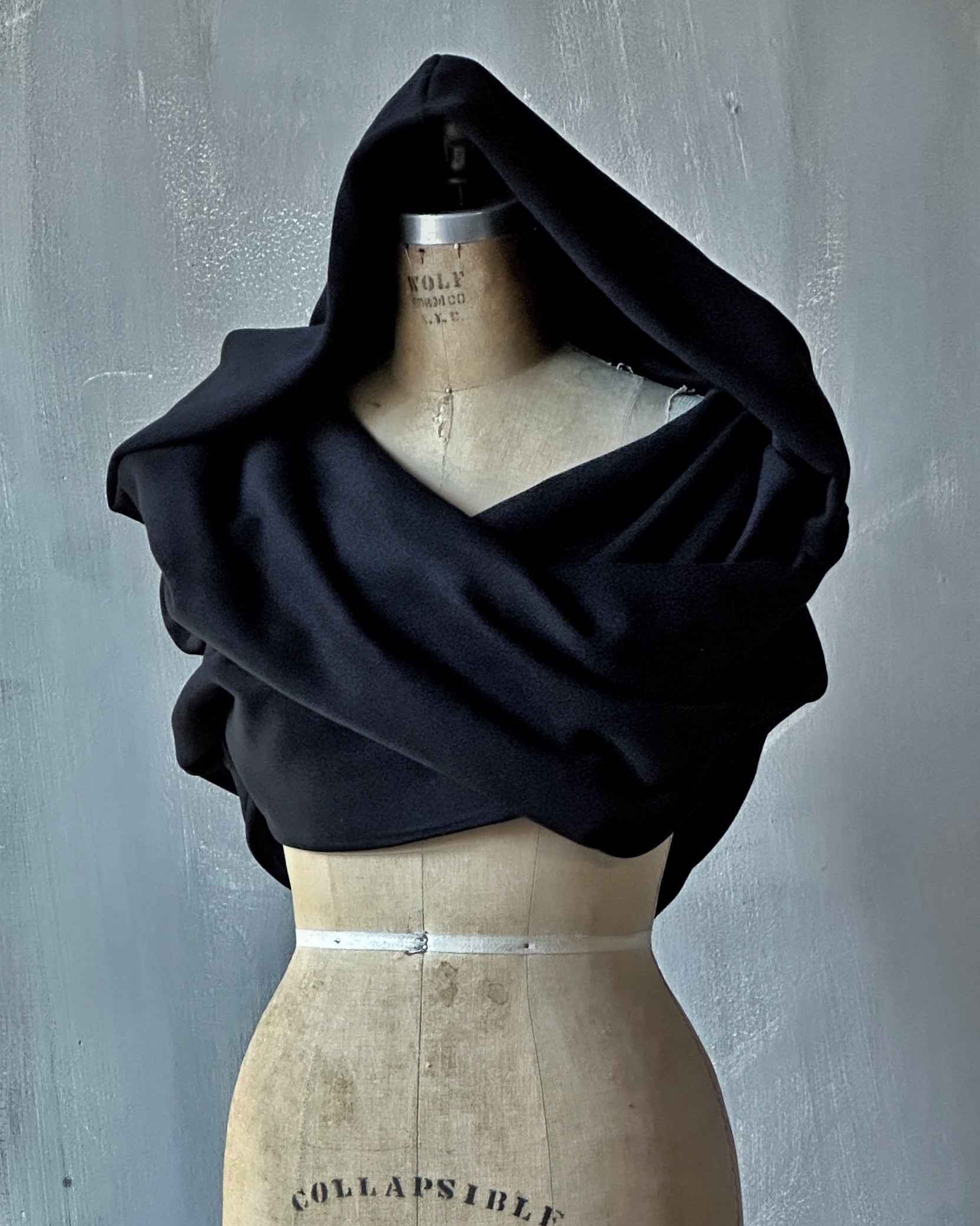 FW25: Mythic Cowl in Black Organic Fleece (Pre-Order)
