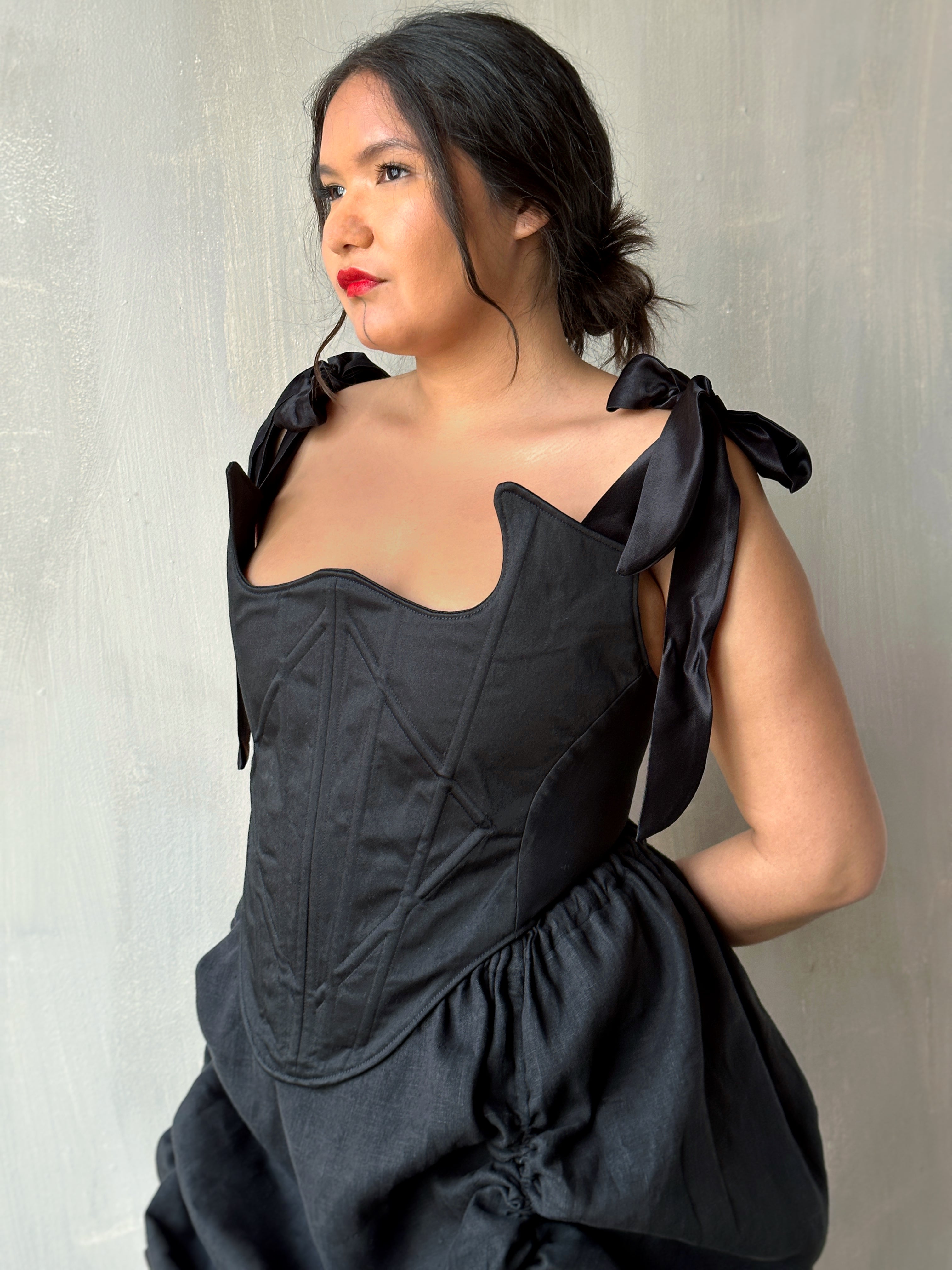 Sample Sale: Diamond Demon Stays in Black Cotton Sateen (Size V)