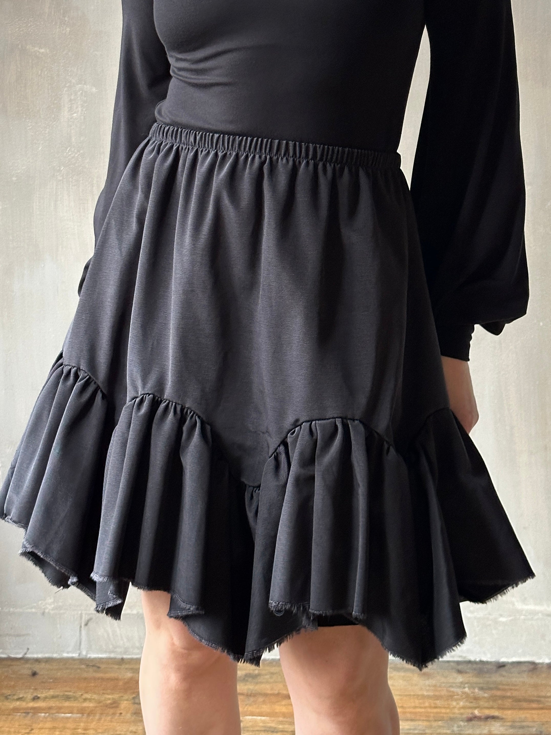 Petticoat Kilt in Black Twill Taffeta