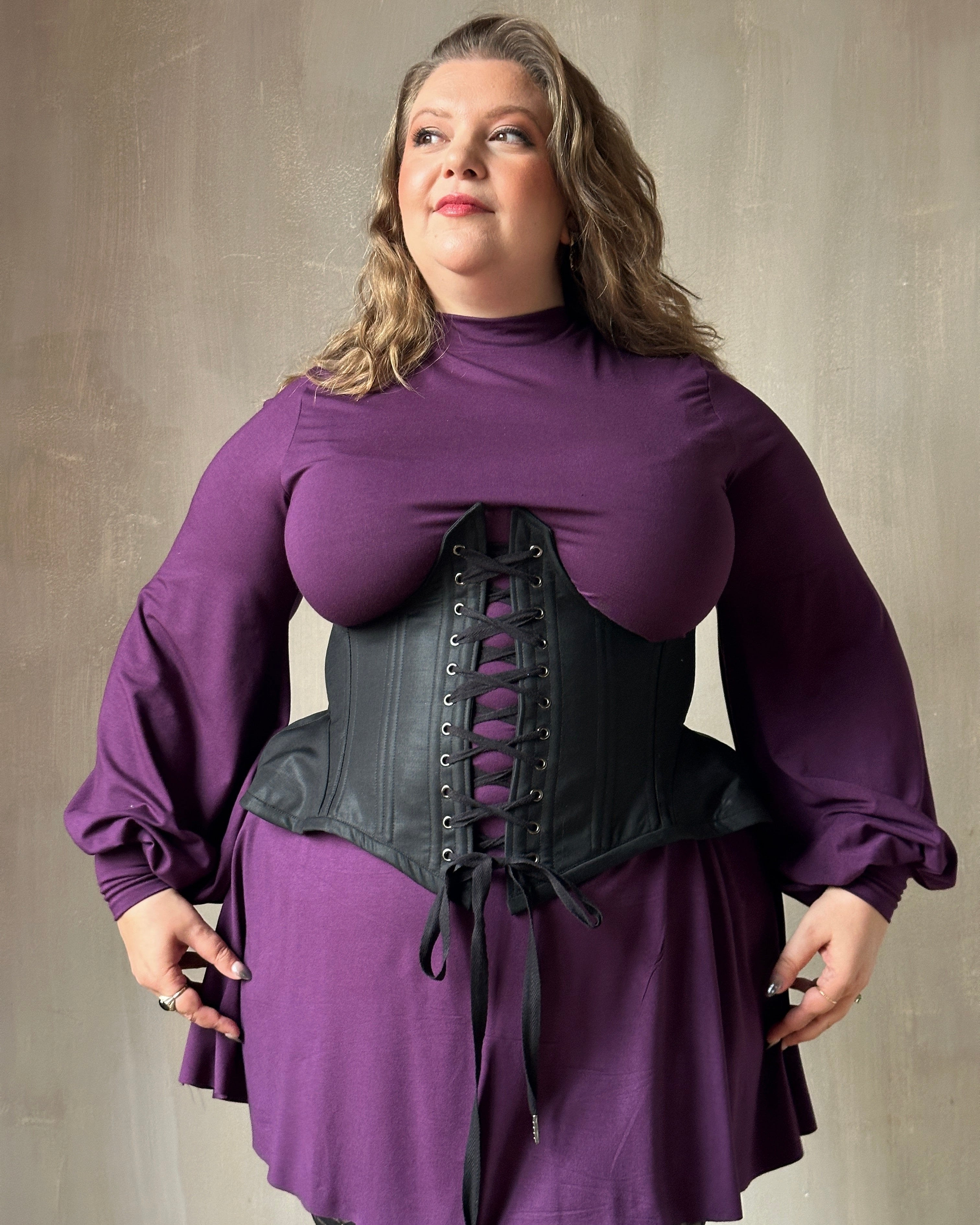 Sample Sale: Underbust Pannier Corset in Wool Sateen (Size IV)
