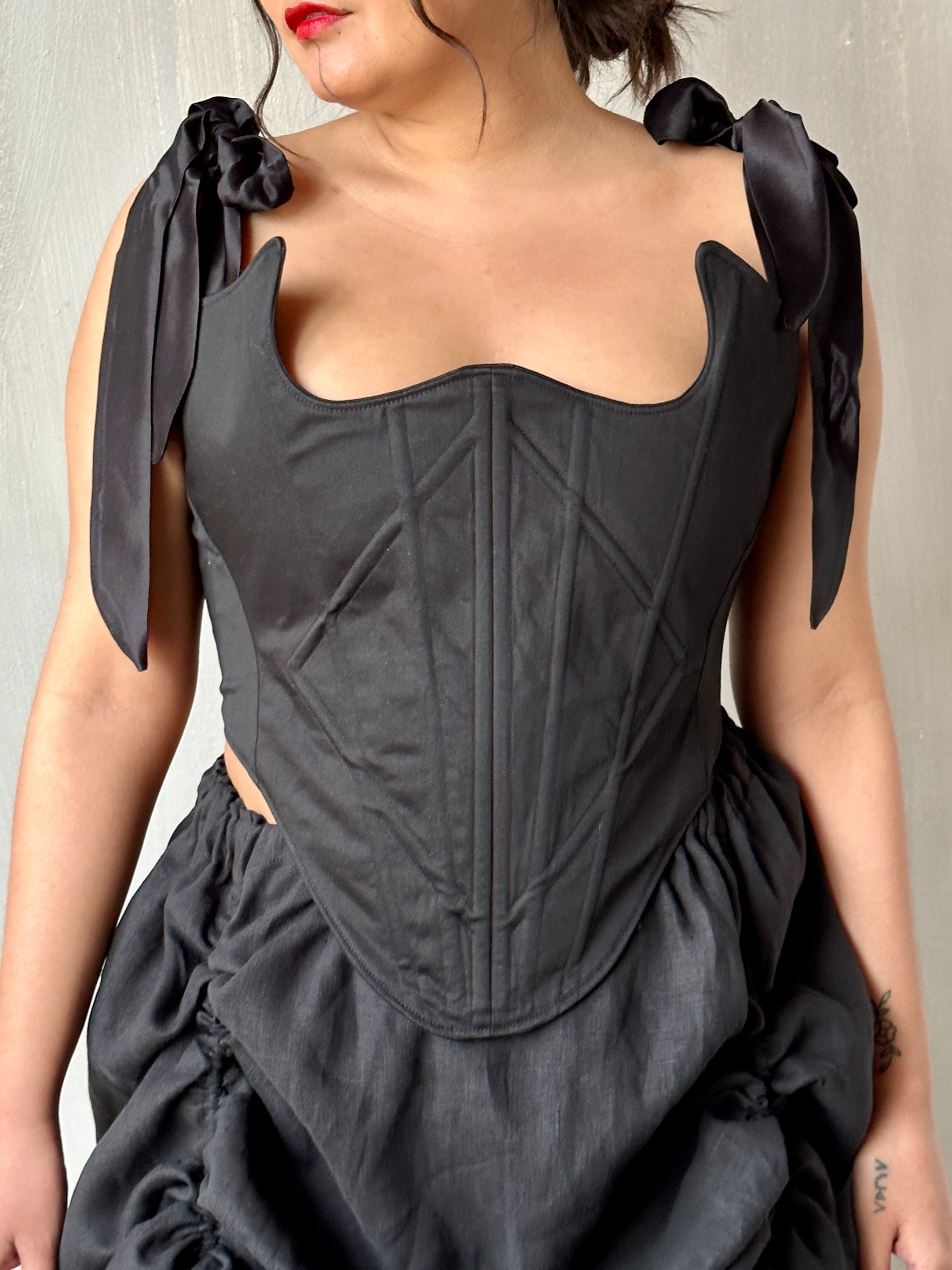 Sample Sale: Diamond Demon Stays in Black Cotton Sateen (Size V)