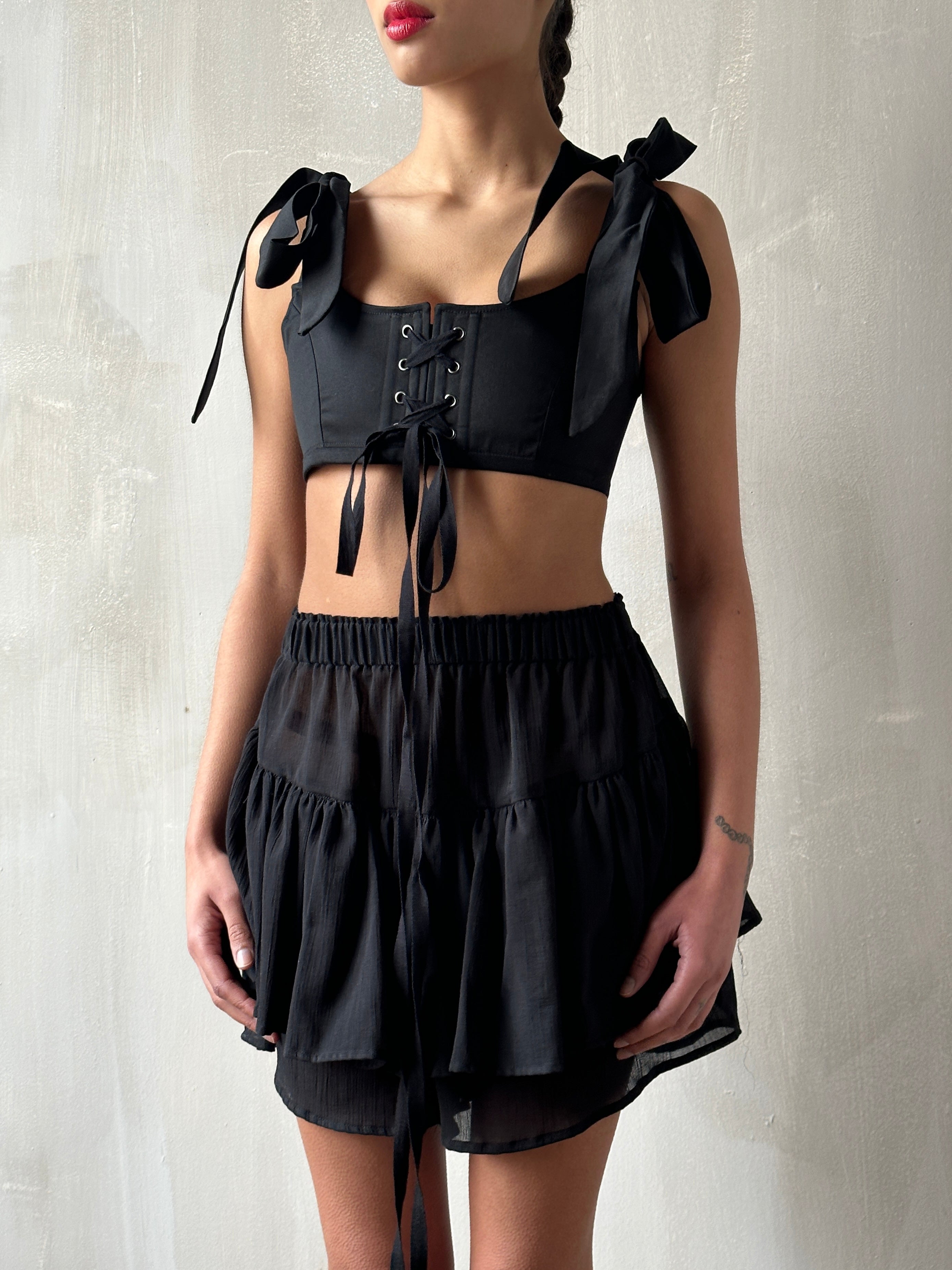 Cotton Voile Black Bloomers