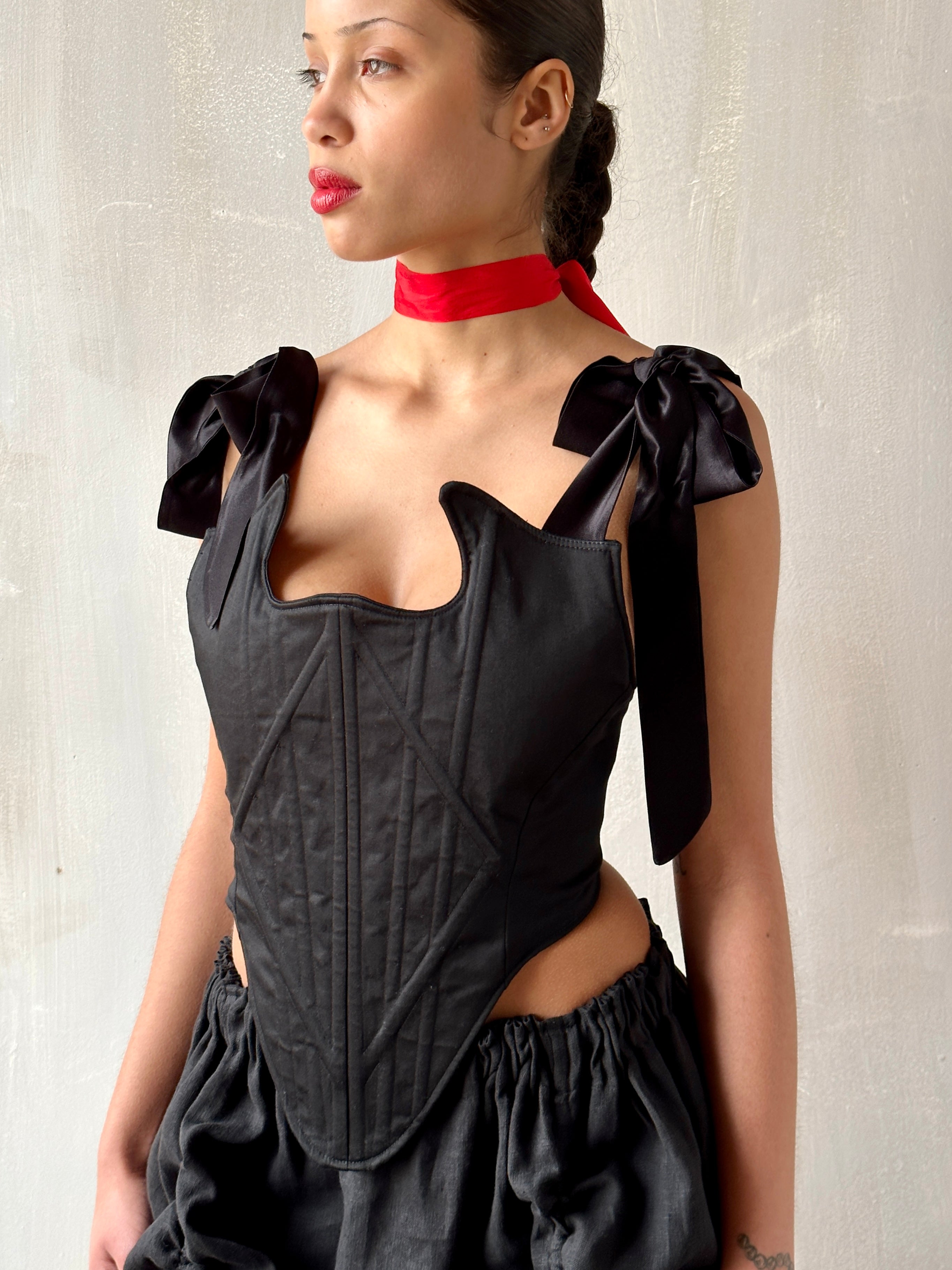 Sample Sale: Diamond Demon Stays in Black Cotton Sateen (Size V)
