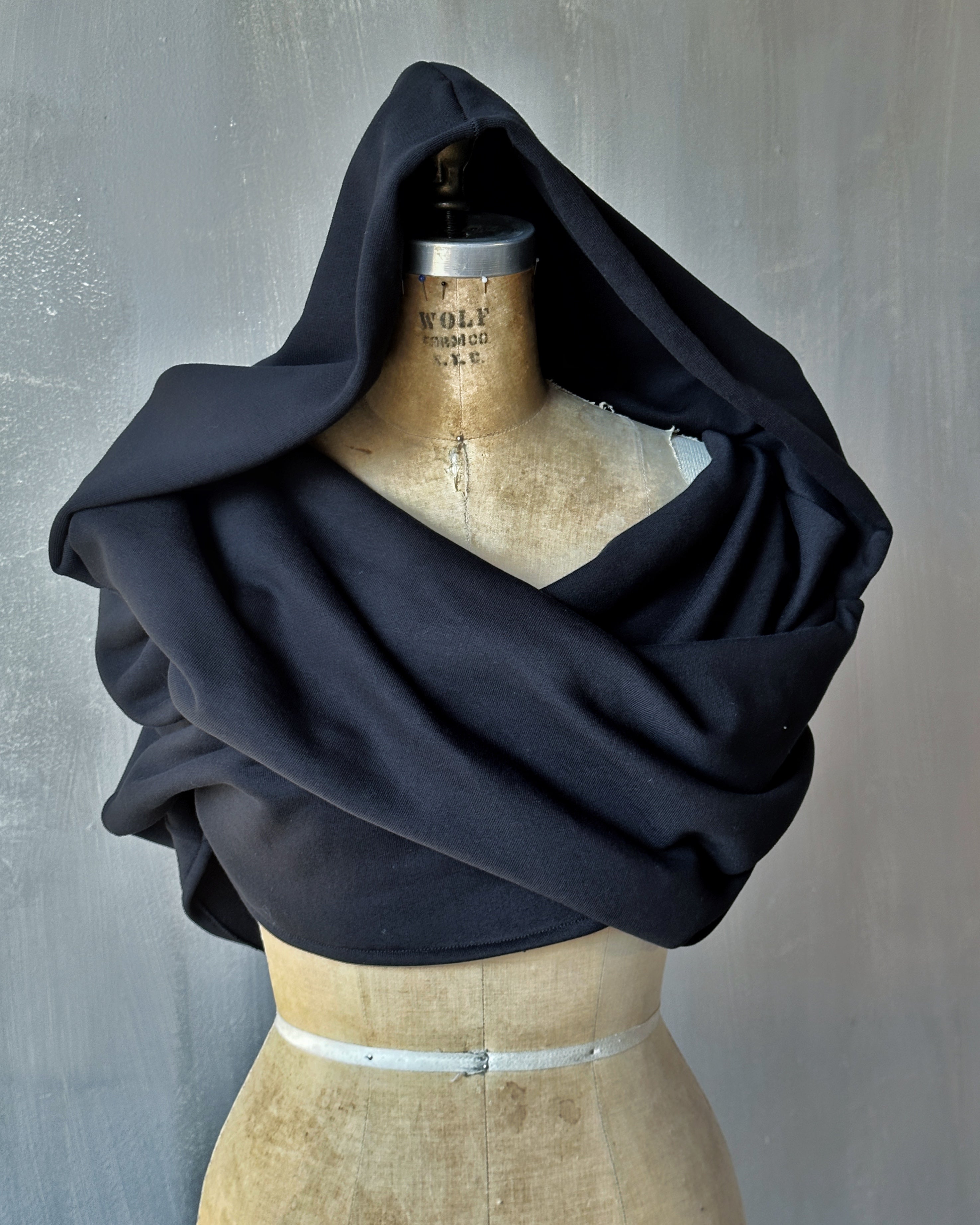 FW25: Mythic Cowl in Black Organic Fleece (Pre-Order)