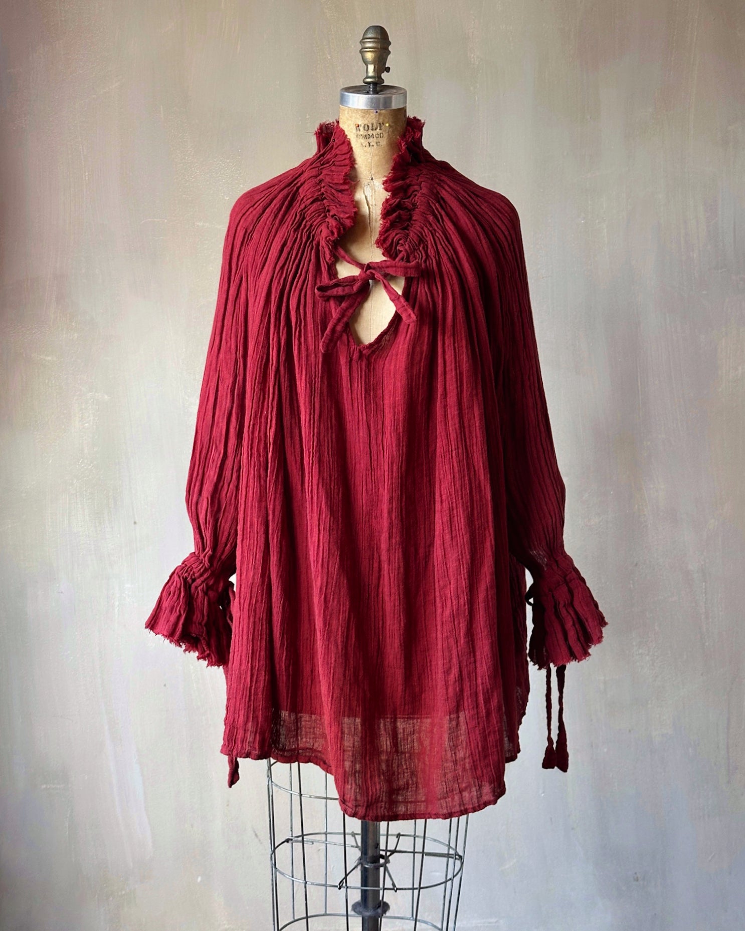 Alchemist Chemise in Burnt Red Linen
