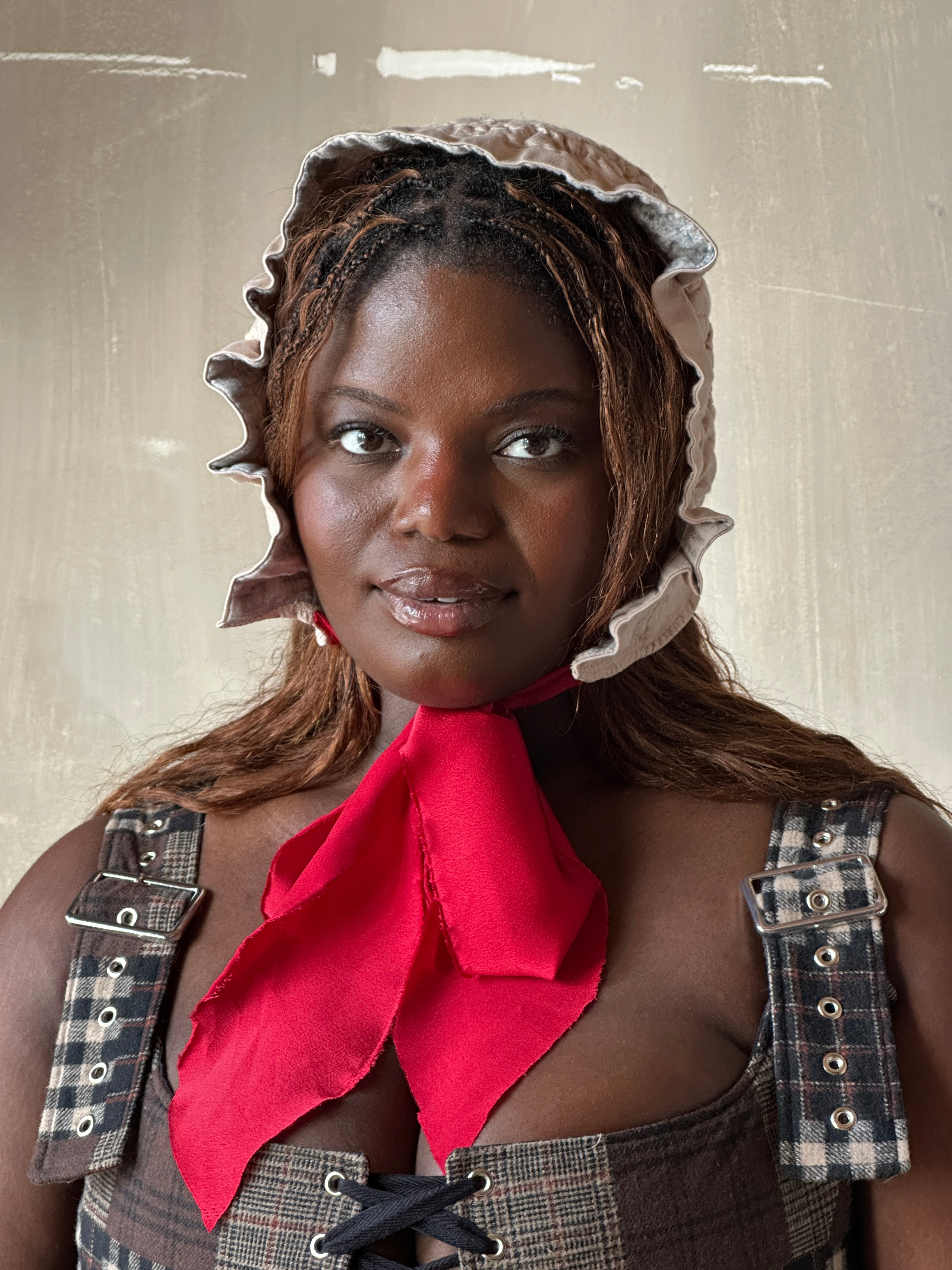 Winter '26: Champagne Silk Chaos-Quilted Bonnet (Pre-Order)