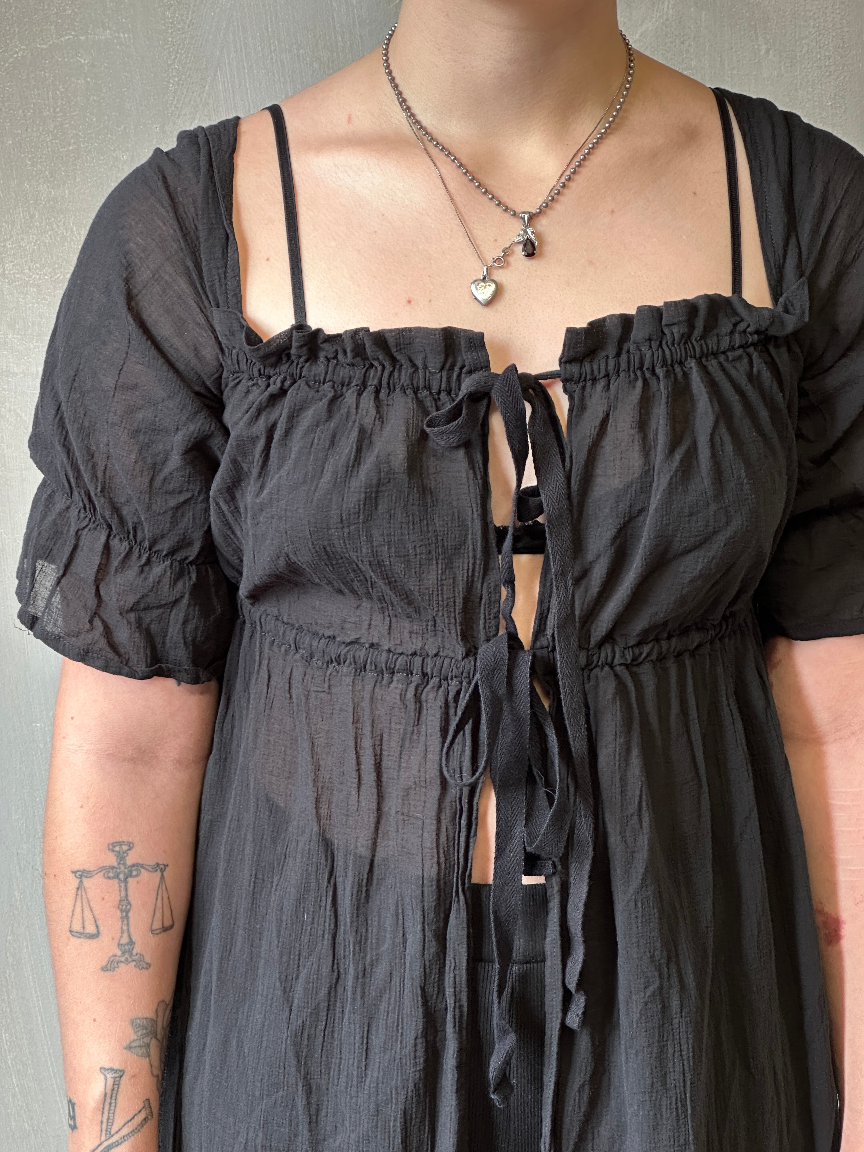 Sample Sale: Chemise de la Reine Duster in Black Voile (Size II)