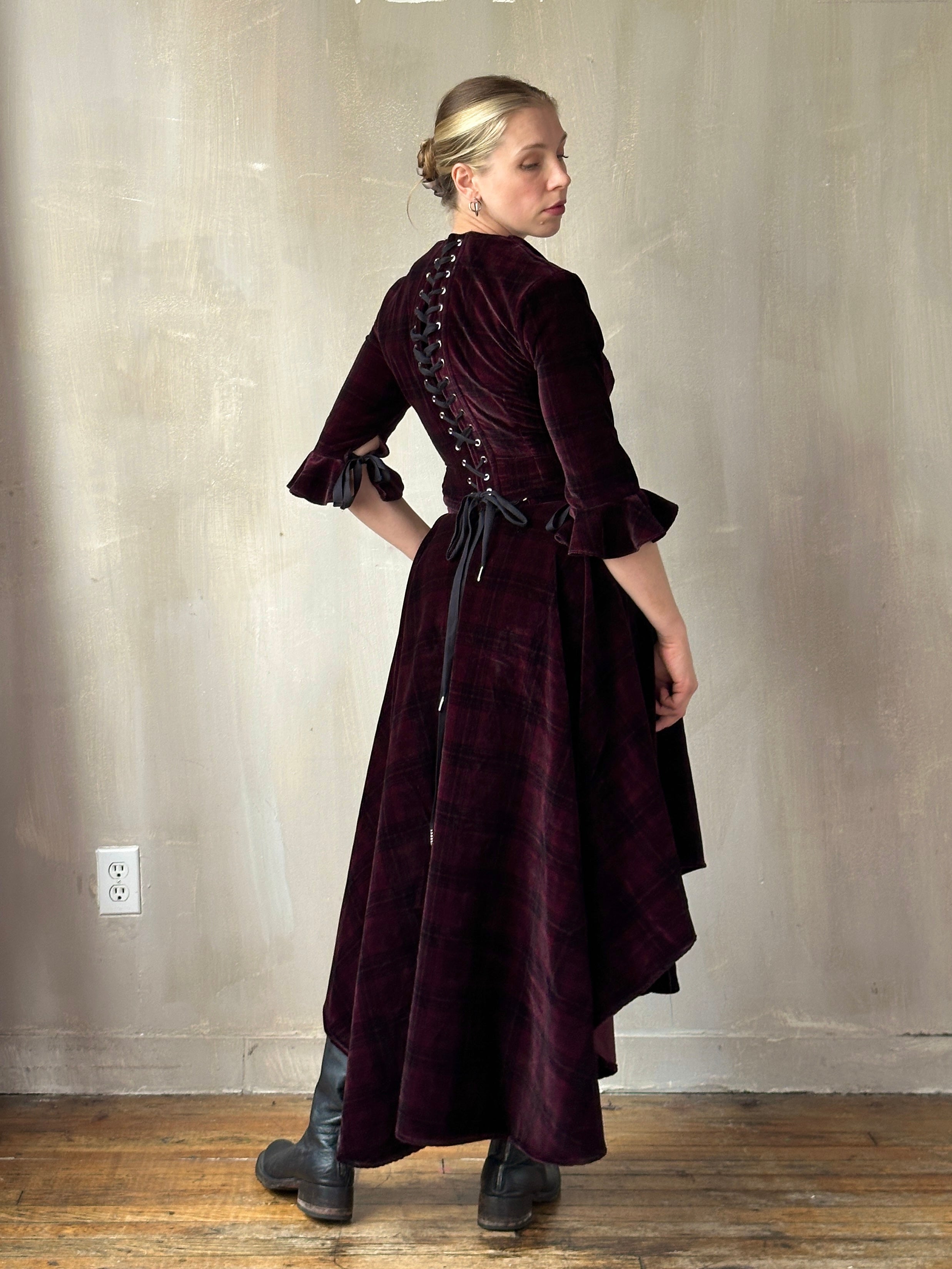 FW25: "Psyche" Pastorale Bodice and Skirt in Wine Tartan (Pre-Order)