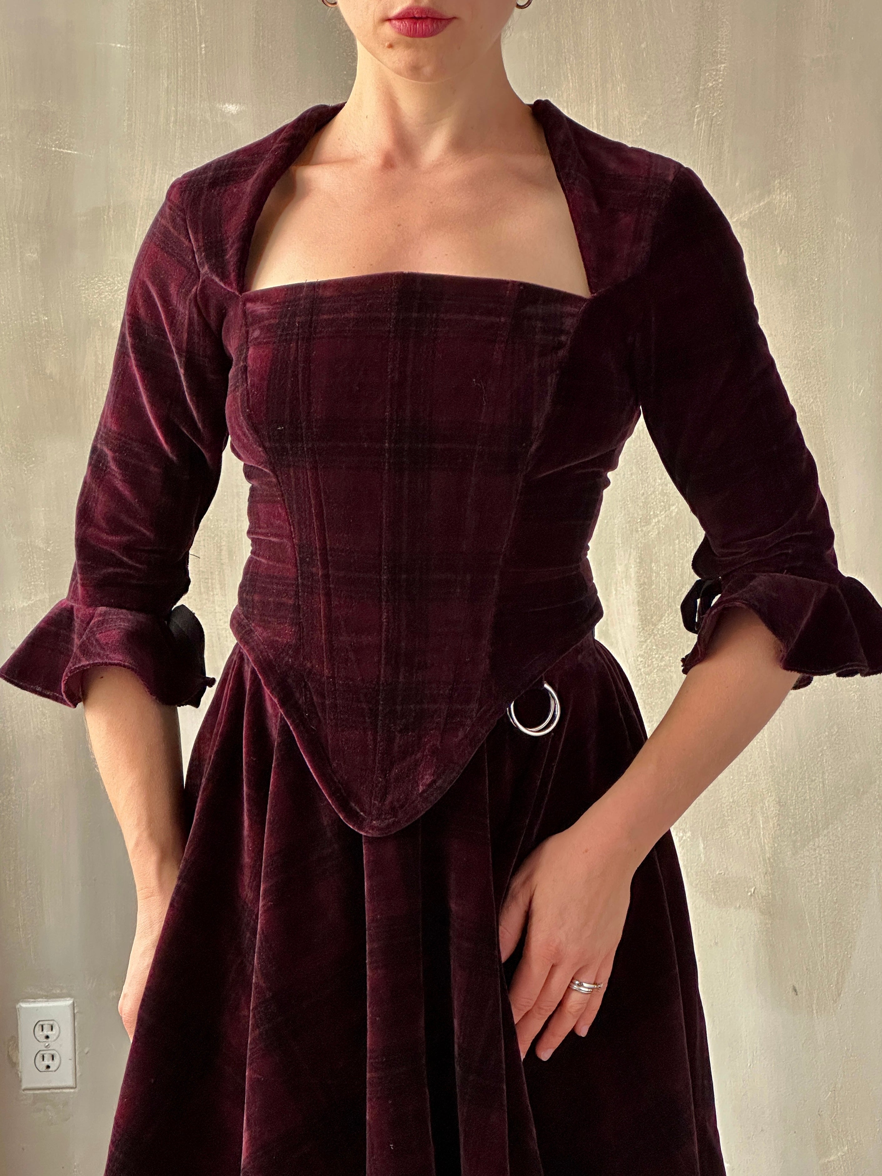 FW25: "Psyche" Pastorale Bodice and Skirt in Wine Tartan (Pre-Order)