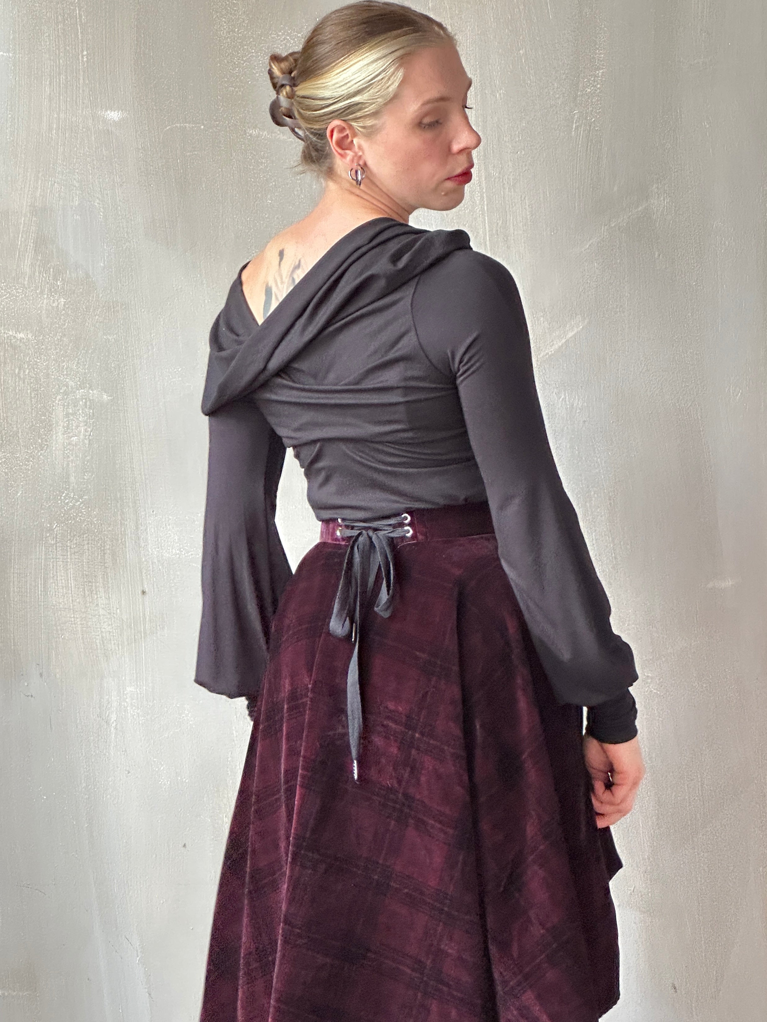FW25: "Psyche" Pastorale Bodice and Skirt in Wine Tartan (Pre-Order)