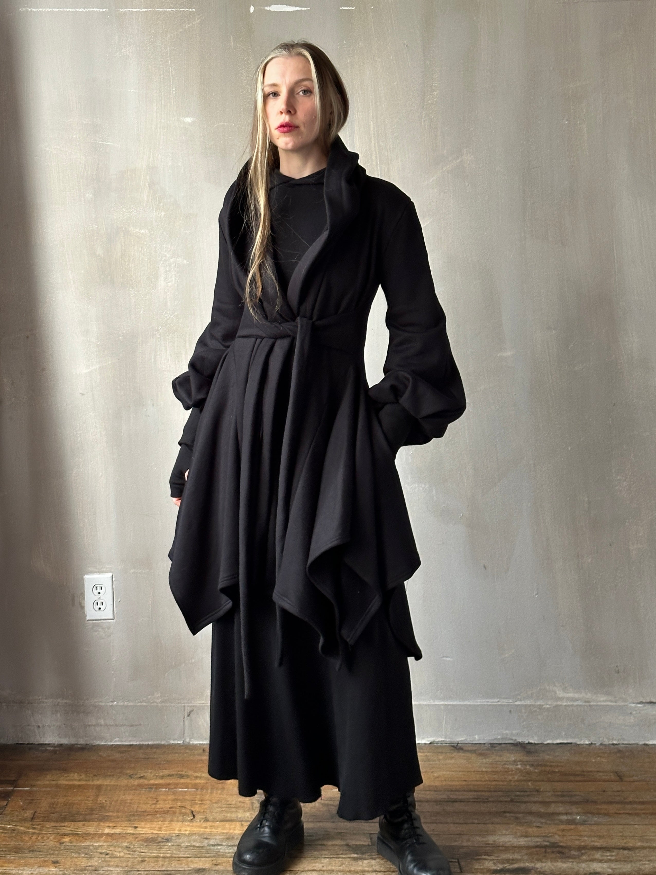 FW25: Tournure Jacket in Black Organic Fleece (Pre-Order)