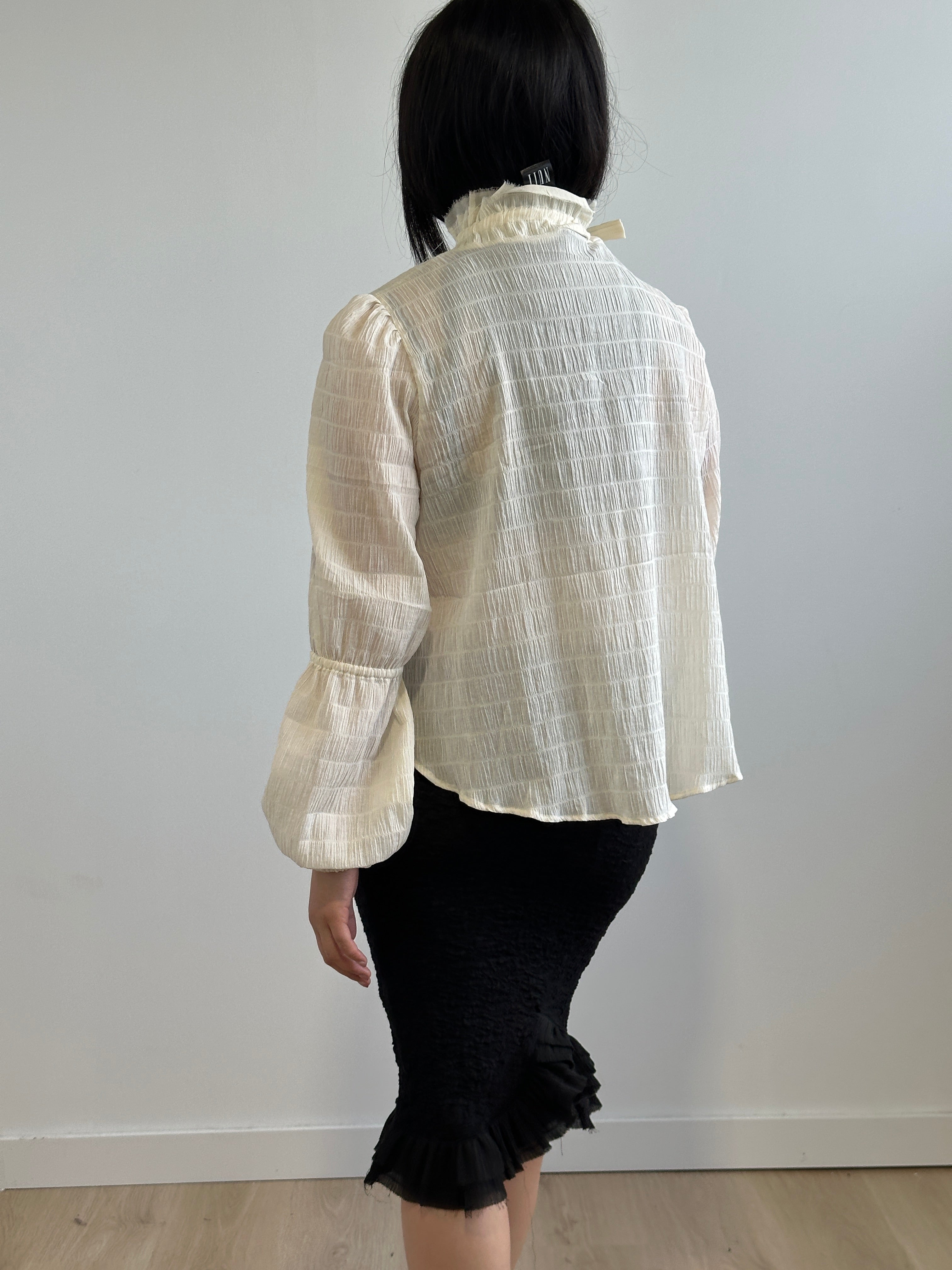 Sample Sale: High Neck Blouse Blouse Prototype in Ivory (Size II)