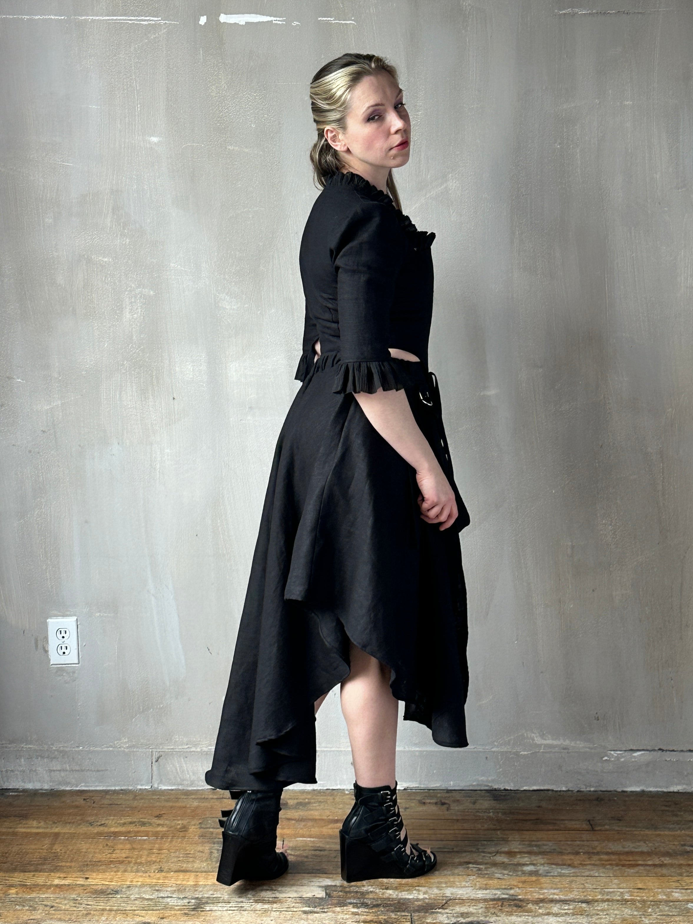 SS '26: Pastorale Set in Black Linen (Pre-Order)