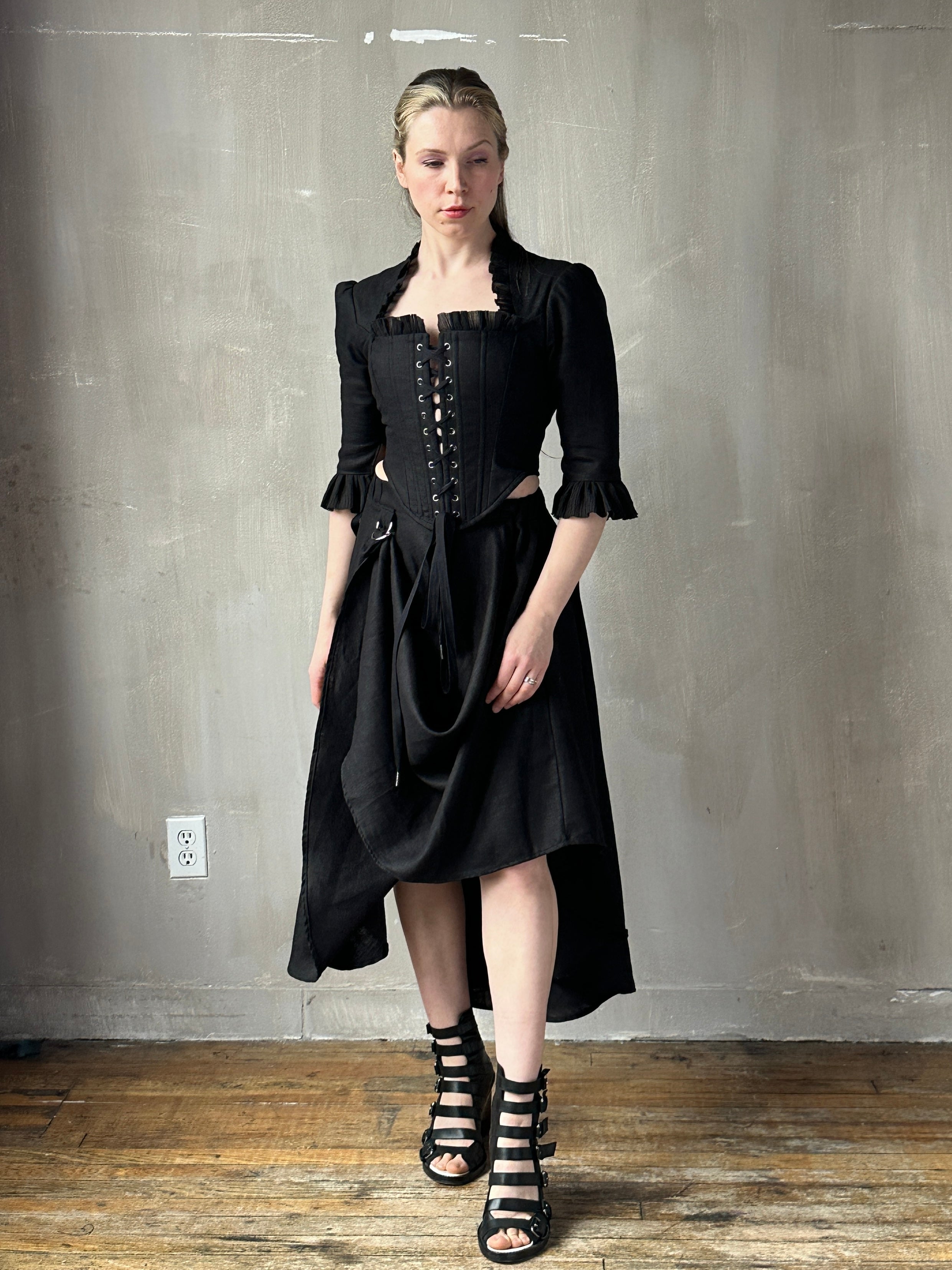 SS '26: Pastorale Set in Black Linen (Pre-Order)