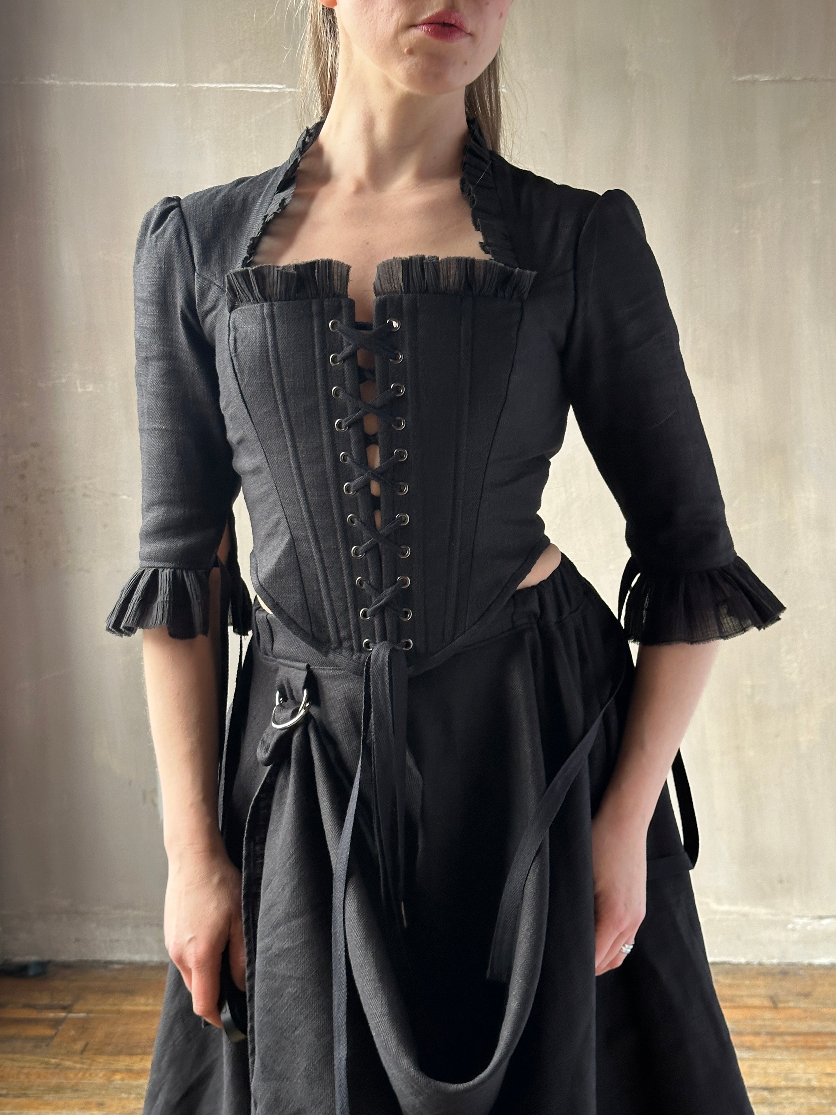 SS '26: Pastorale Set in Black Linen (Pre-Order)