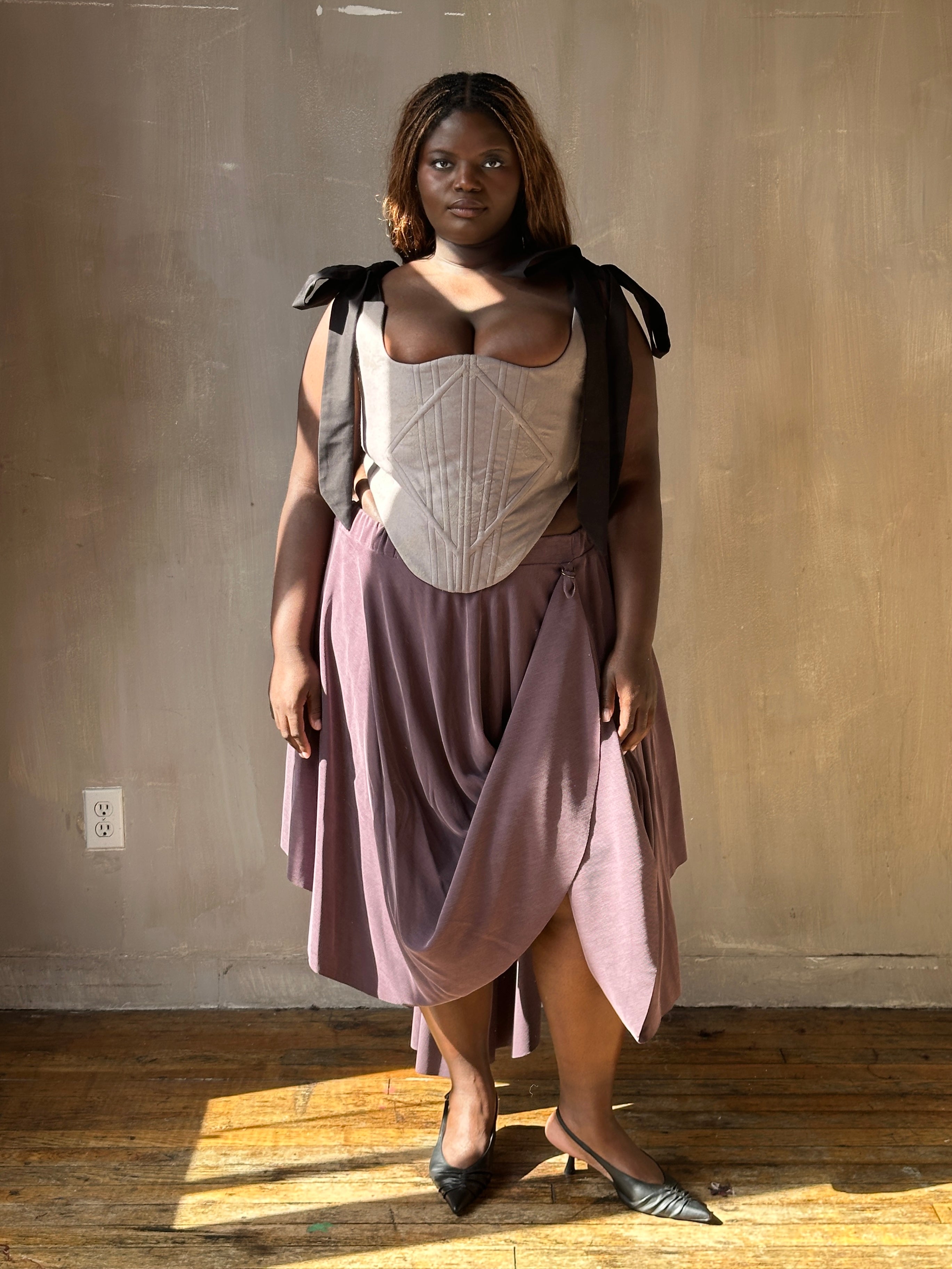 FW25: Pastorale Skirt in Dusty Amethyst Cupro (Pre-Order, Limited Edition)