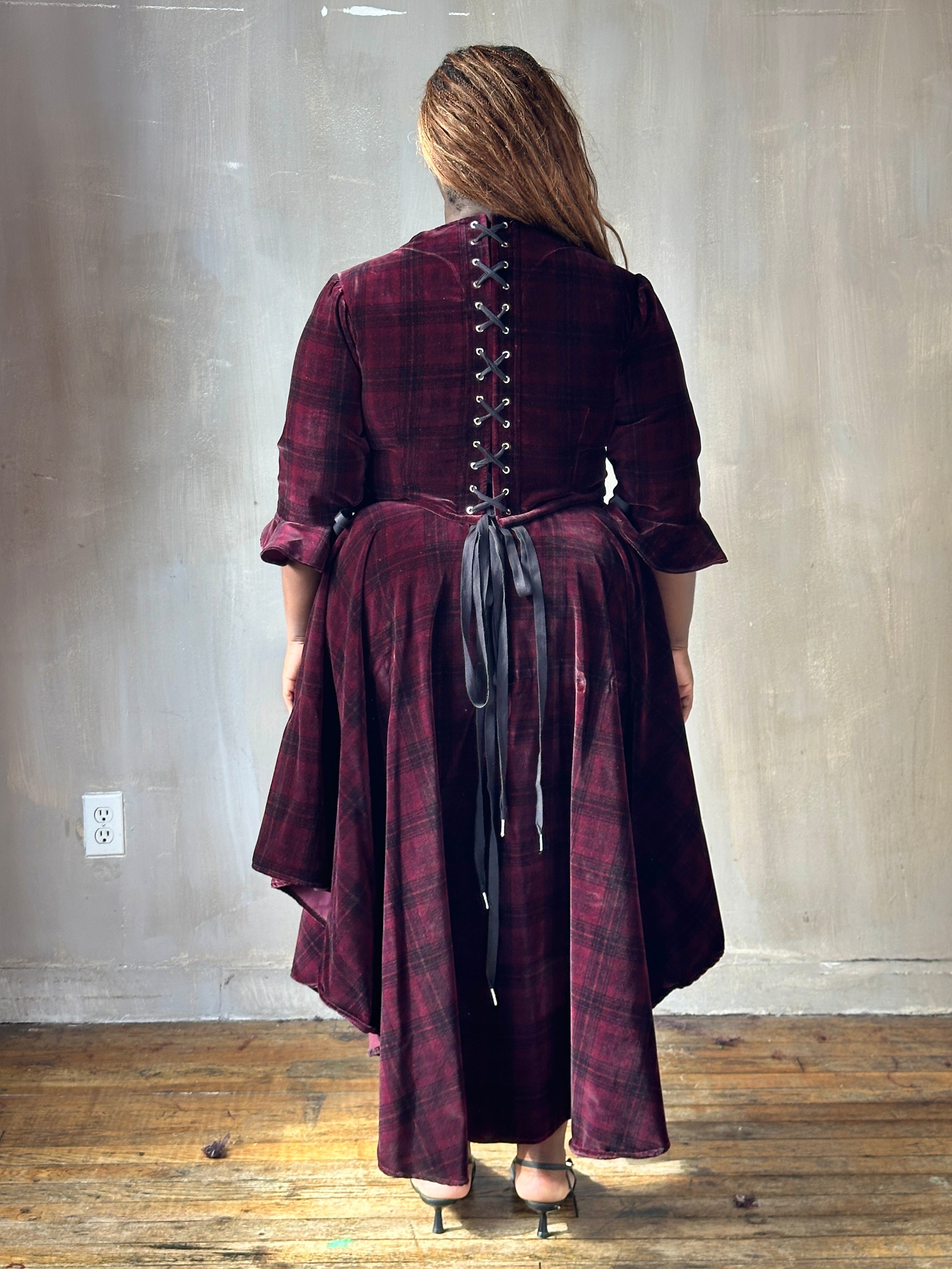 FW25: "Psyche" Pastorale Bodice and Skirt in Wine Tartan (Pre-Order)
