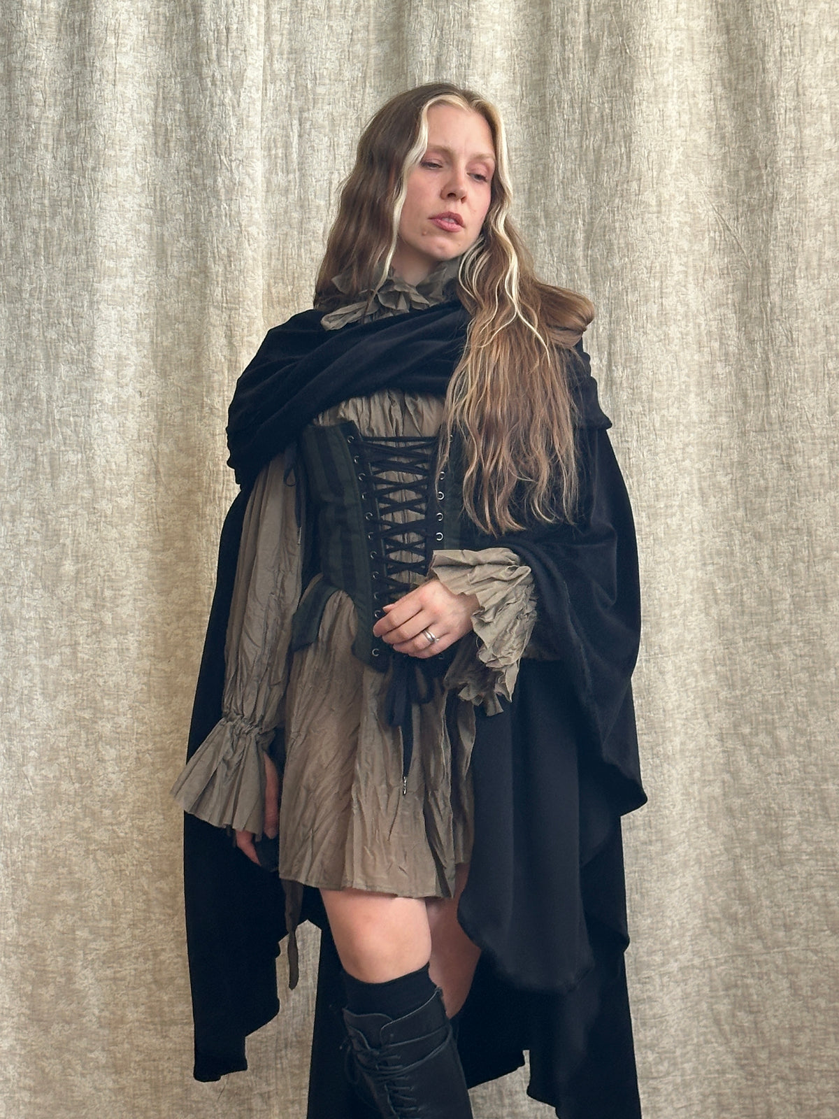FW '26: Alchemist Chemise in Green Crinkle Silk-Cotton Voile (Pre-Order)