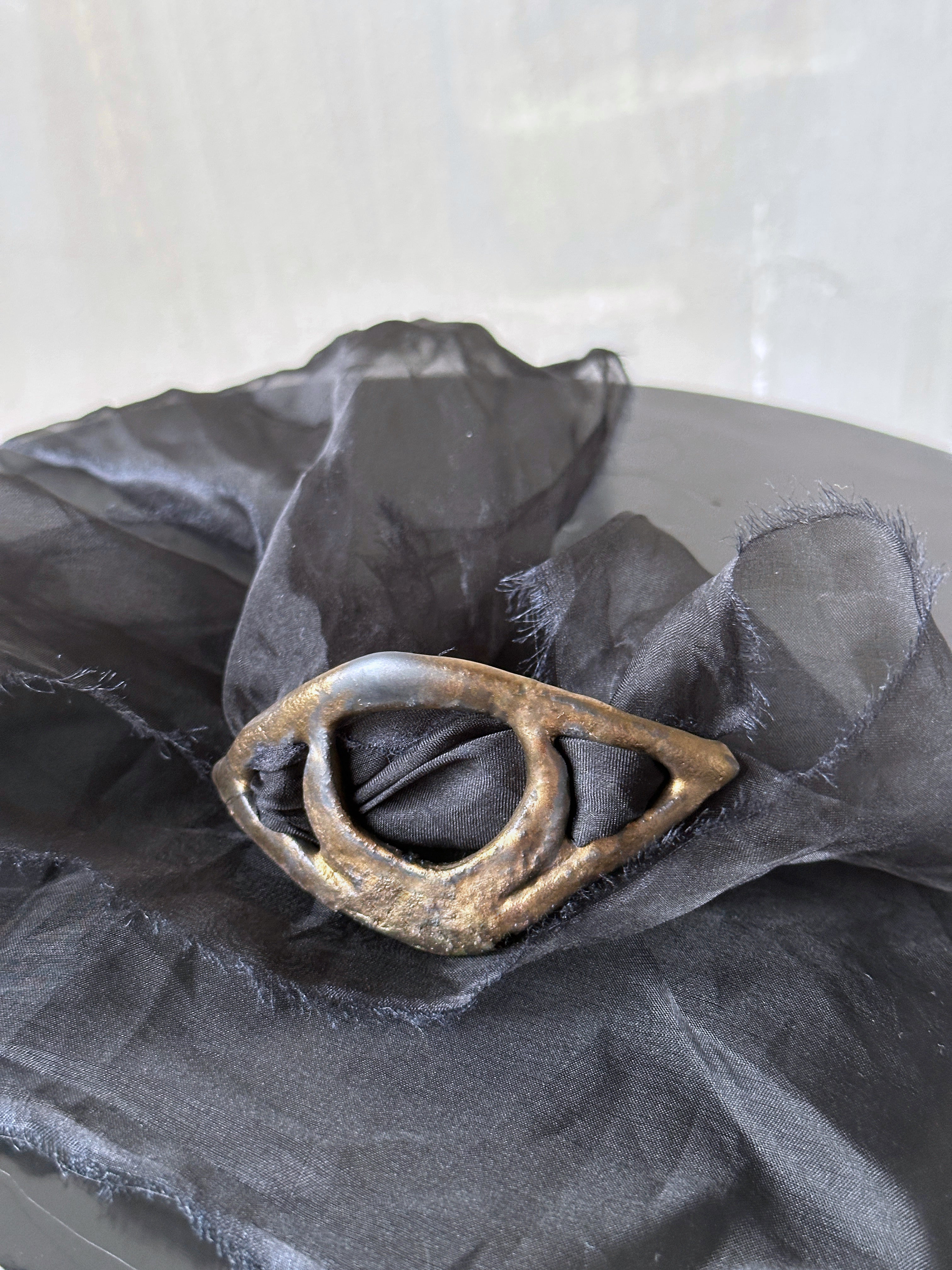 Spring '26: Ceramic "Lunar Eye" Buckle Choker in Antique Bronze (Pre-Order, Limited Edition)