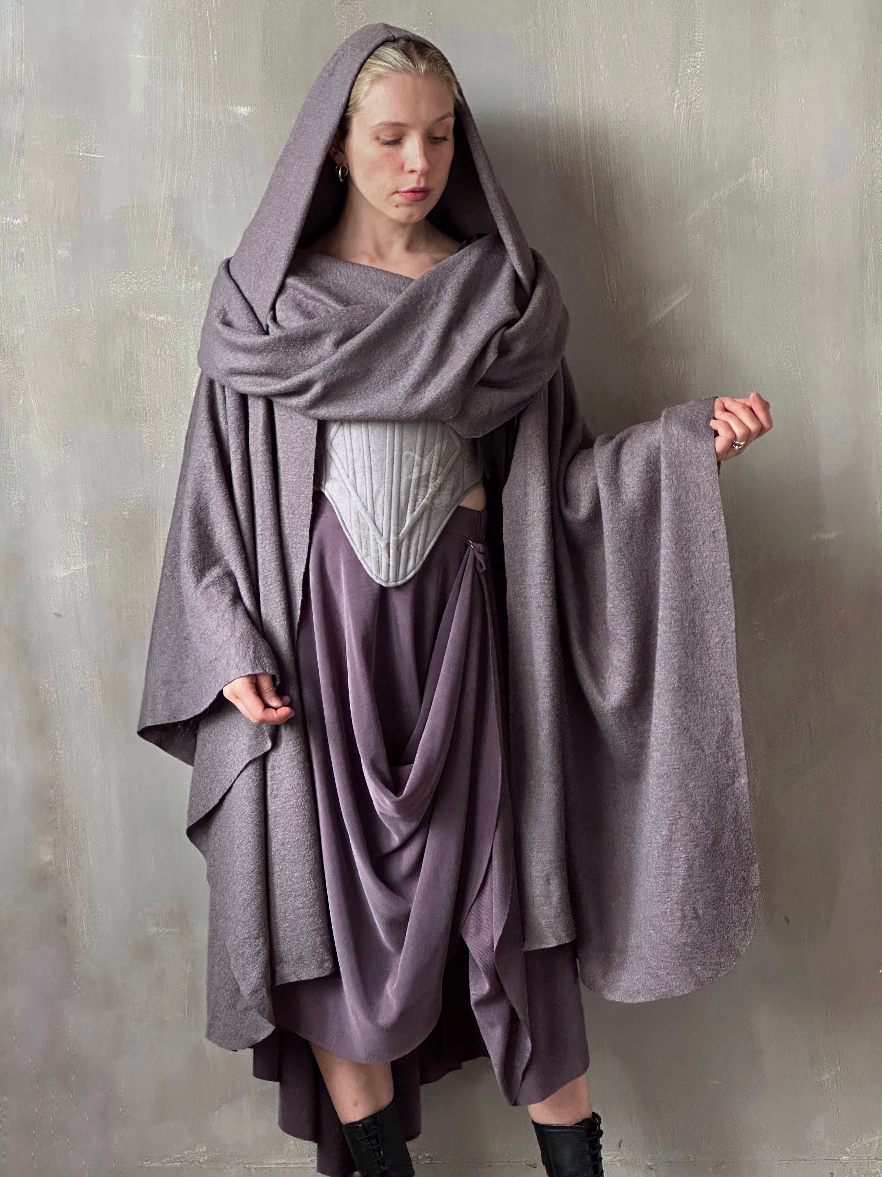 FW25: Mythic Cape Boiled Wool in Lavender Smoke (Pre-Order)