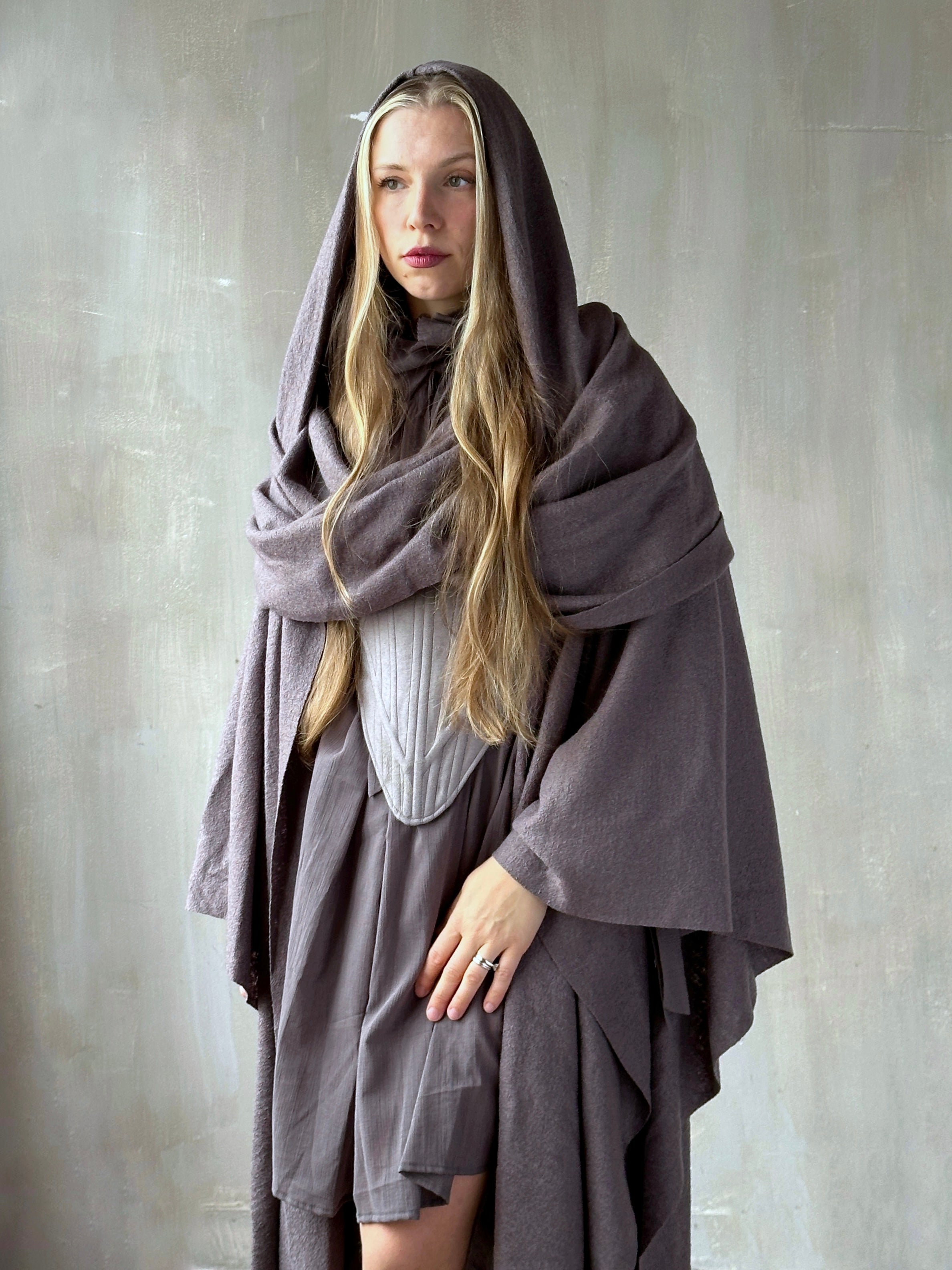 FW25: Mythic Cape Boiled Wool in Lavender Smoke (In Stock)