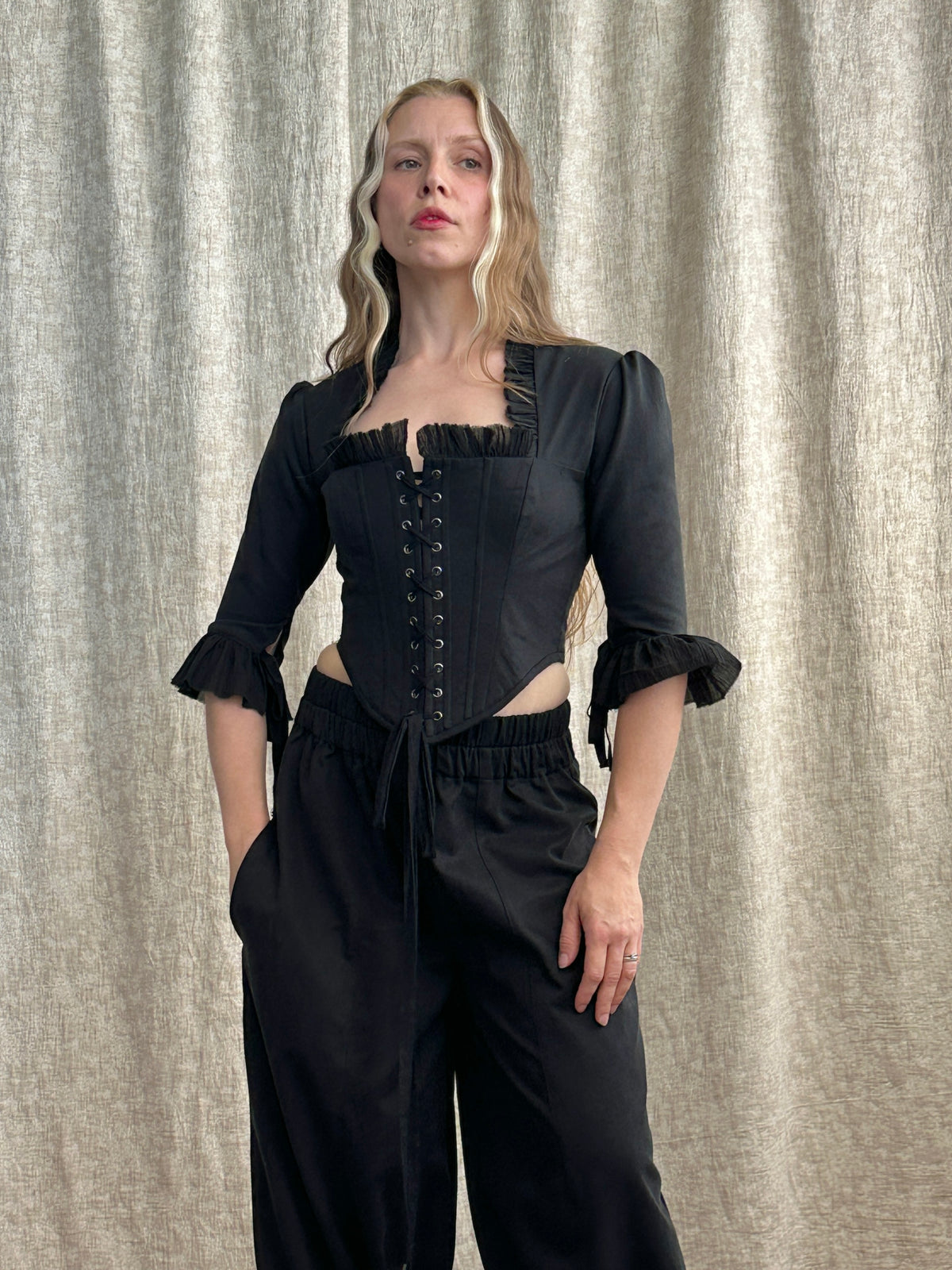 FW'26: Pastorale Bodice in Black Twill (Pre-Order)