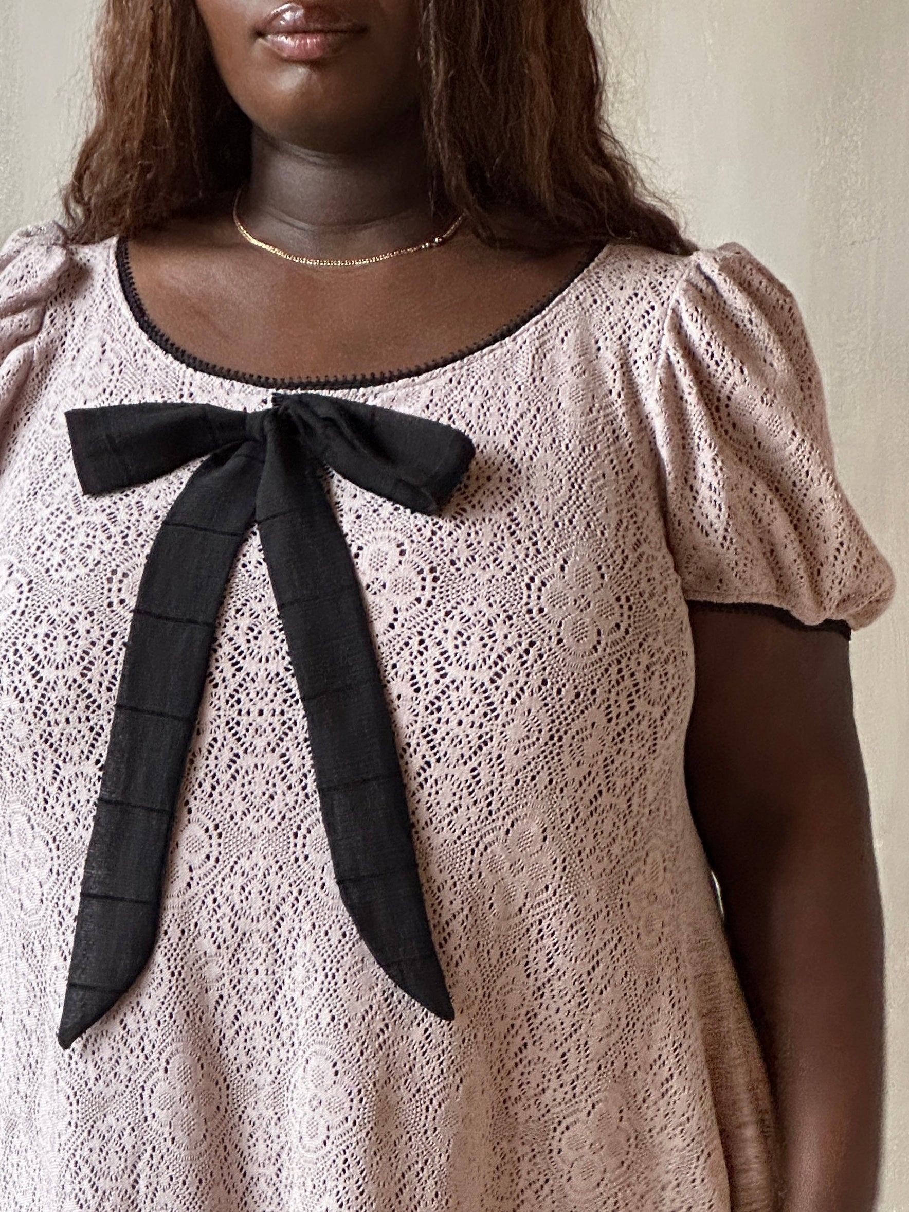 Spring '26: "Laura" Mini Dress in Dusty Mauve Cotton Lace (Pre-Order)
