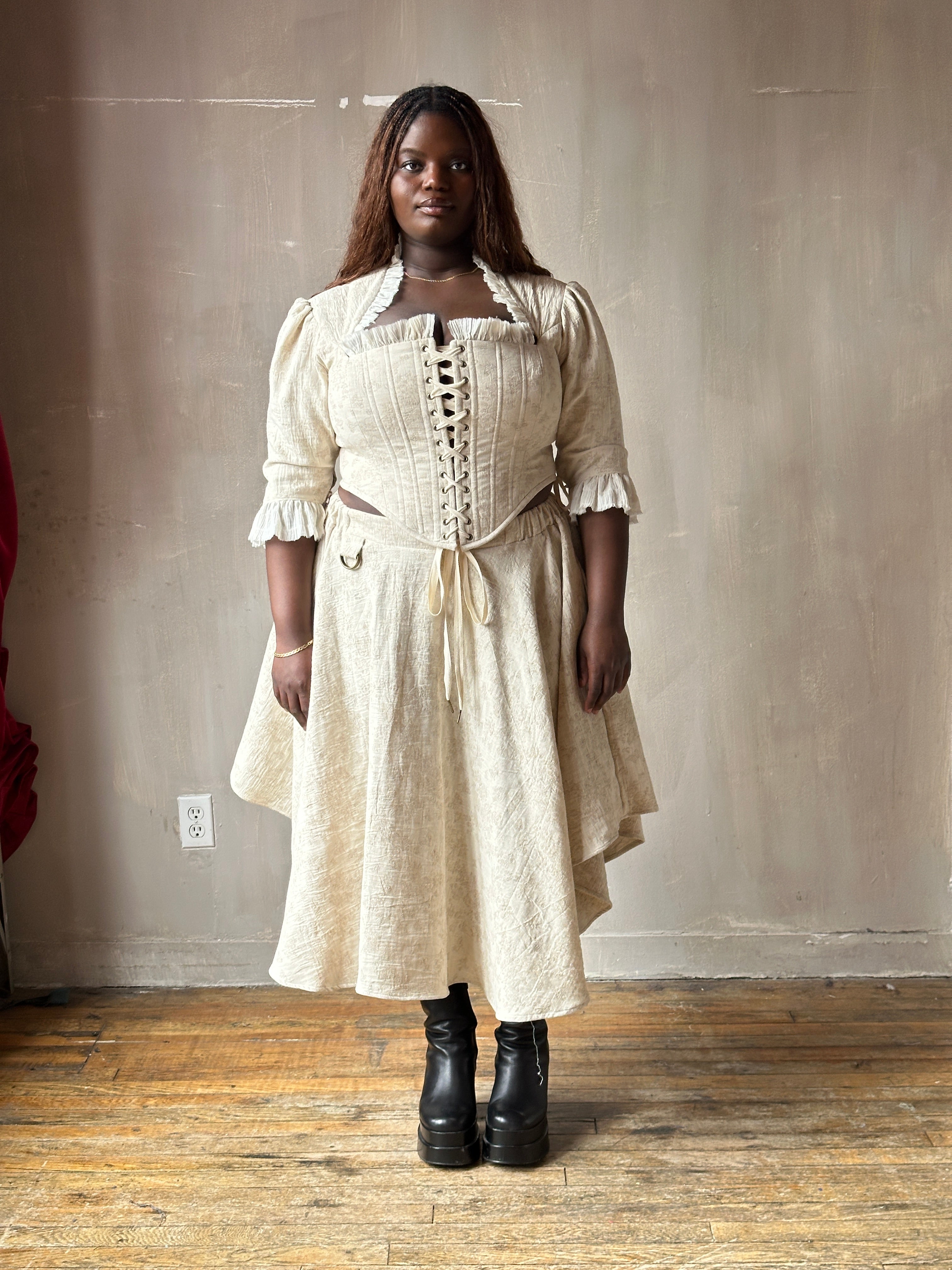 SS '26: Pastorale Set in Antique Floral Cotton-Linen (Pre-Order)