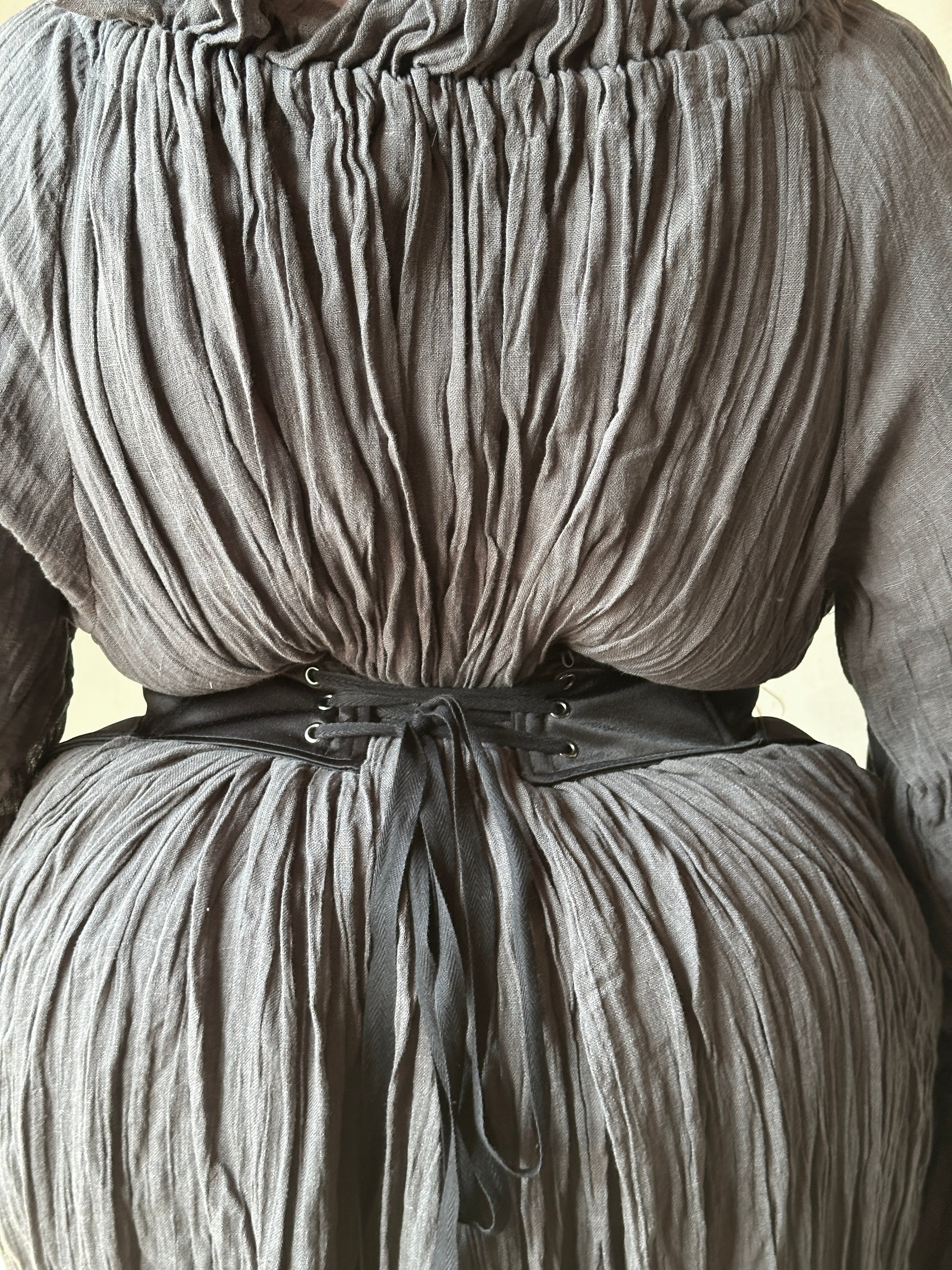 Spring '25: Severina Corset Belt in Black Satin (Pre-Order)