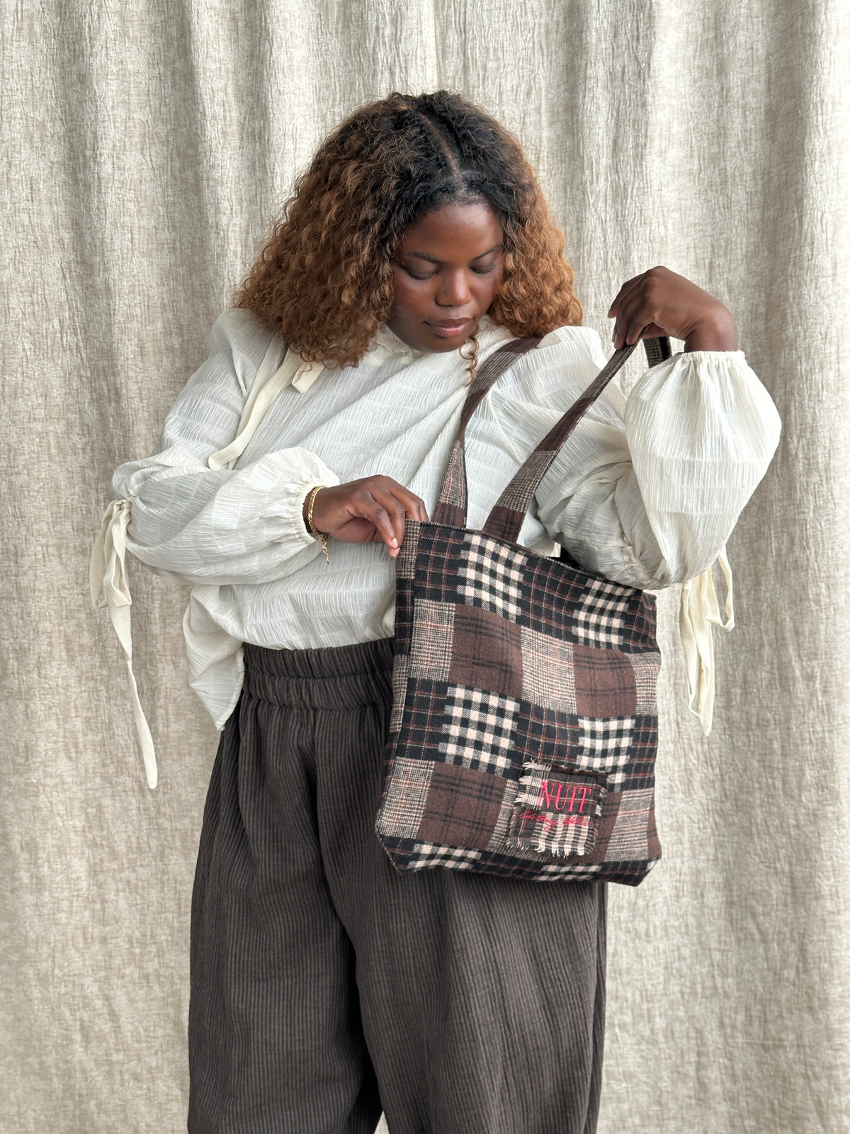 FW '26: Plaid Floral Reversible Tote (Pre-Order)