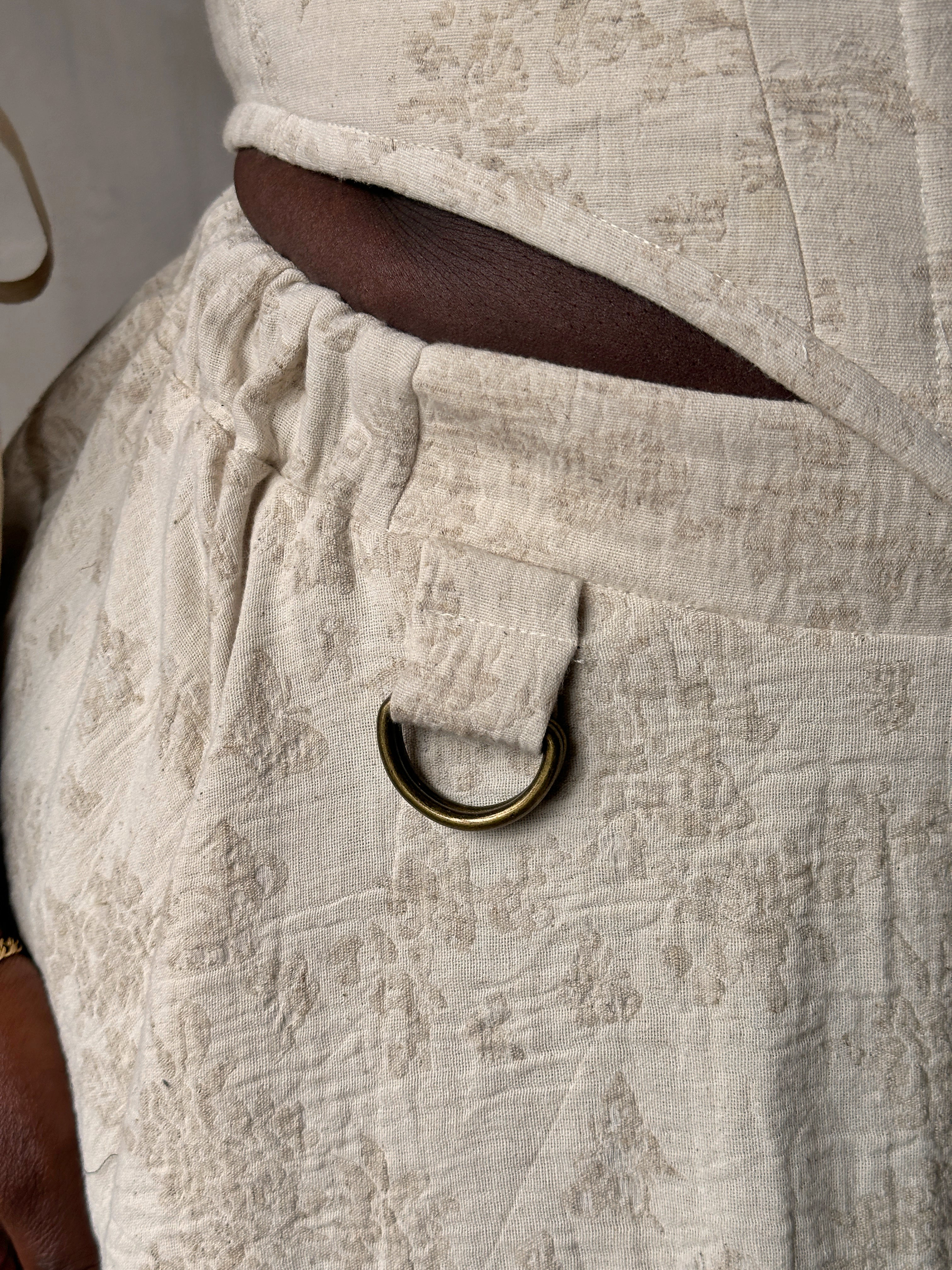Spring '26: Pastorale Skirt w/Adjustable Hem in Antique Floral Ivory Cotton (Pre-Order)
