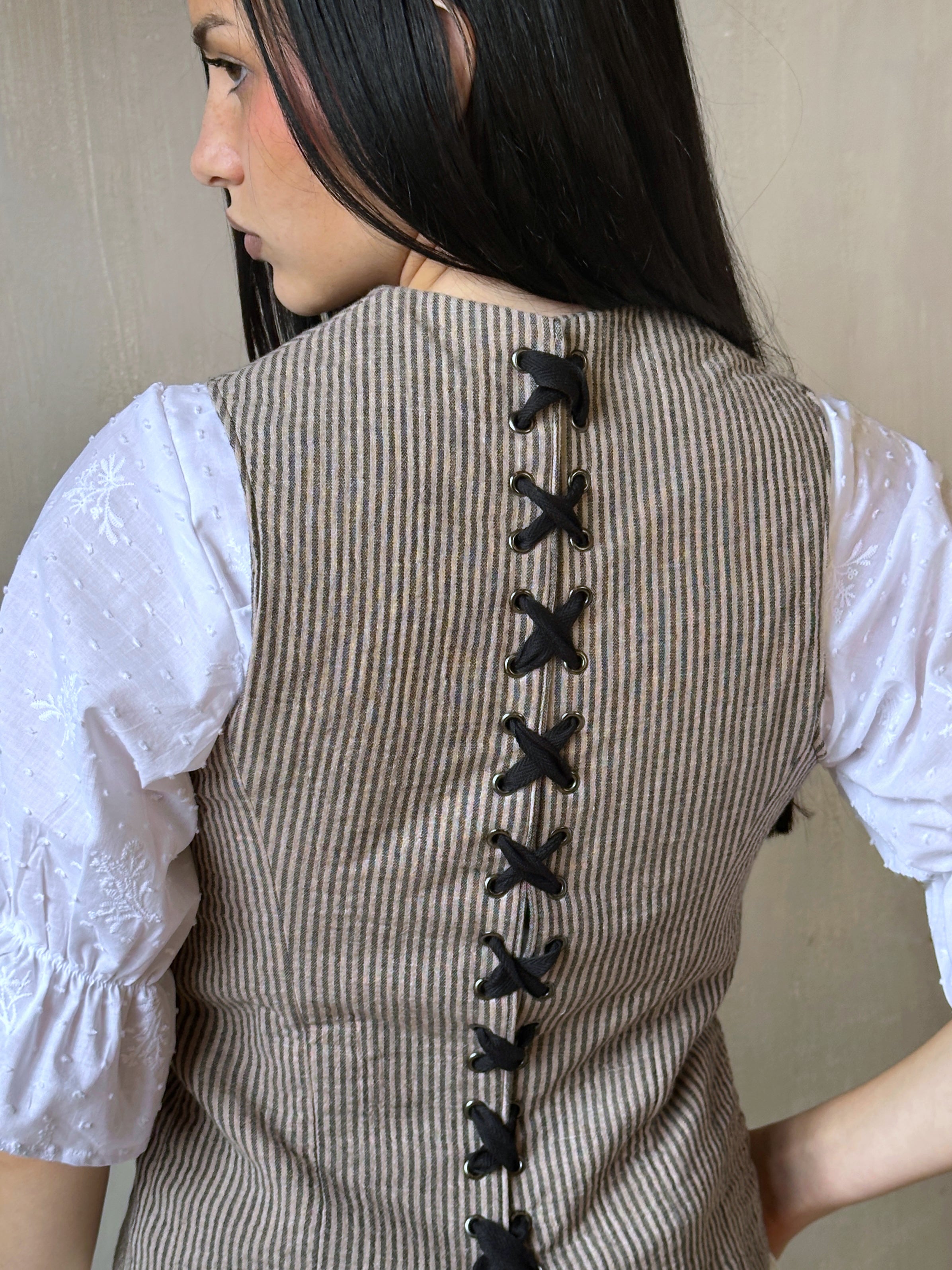 Cutaway Vest with buttons in Light Pirate Stripe *