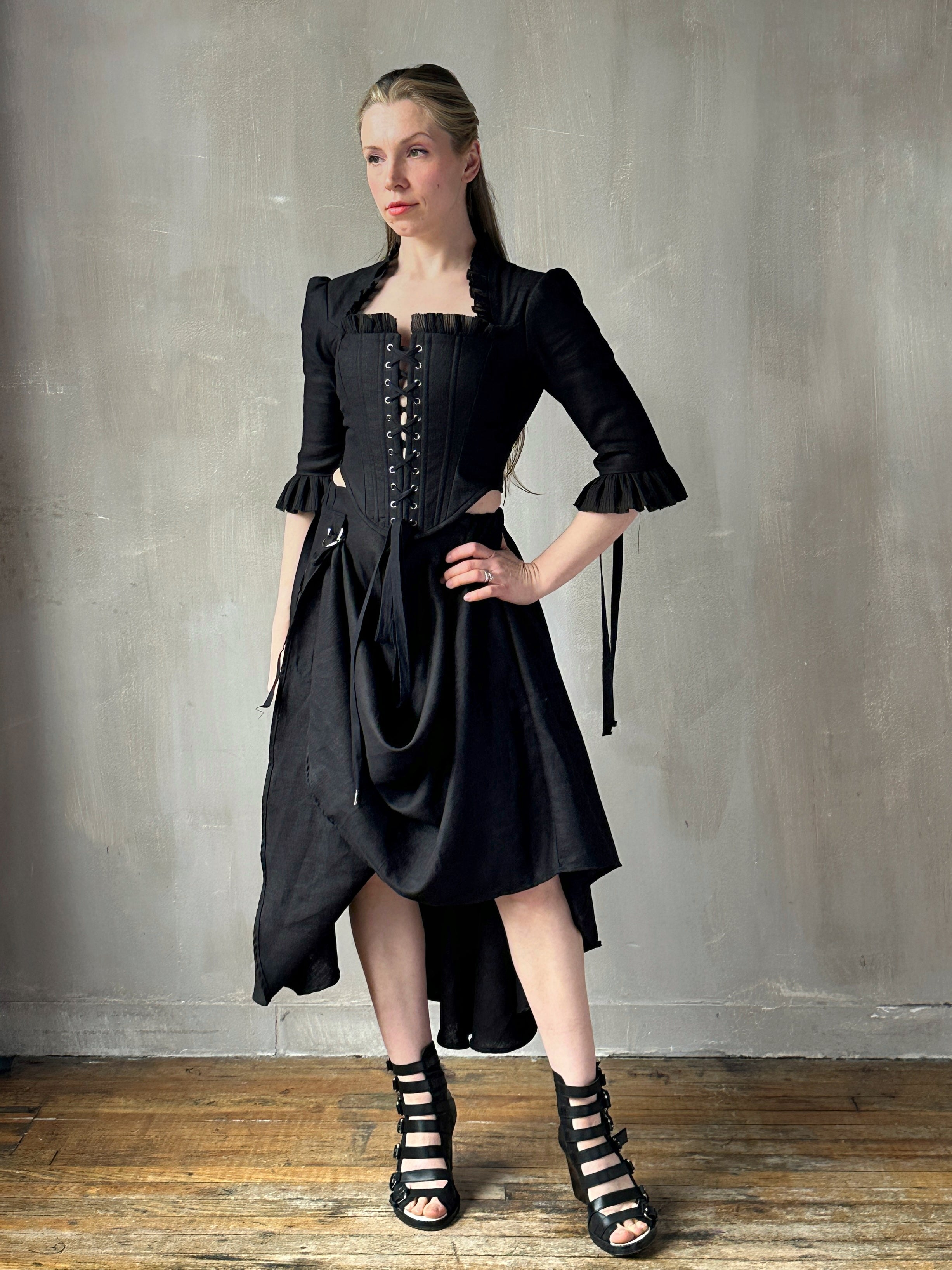 SS '26: Pastorale Set in Black Linen (Pre-Order)