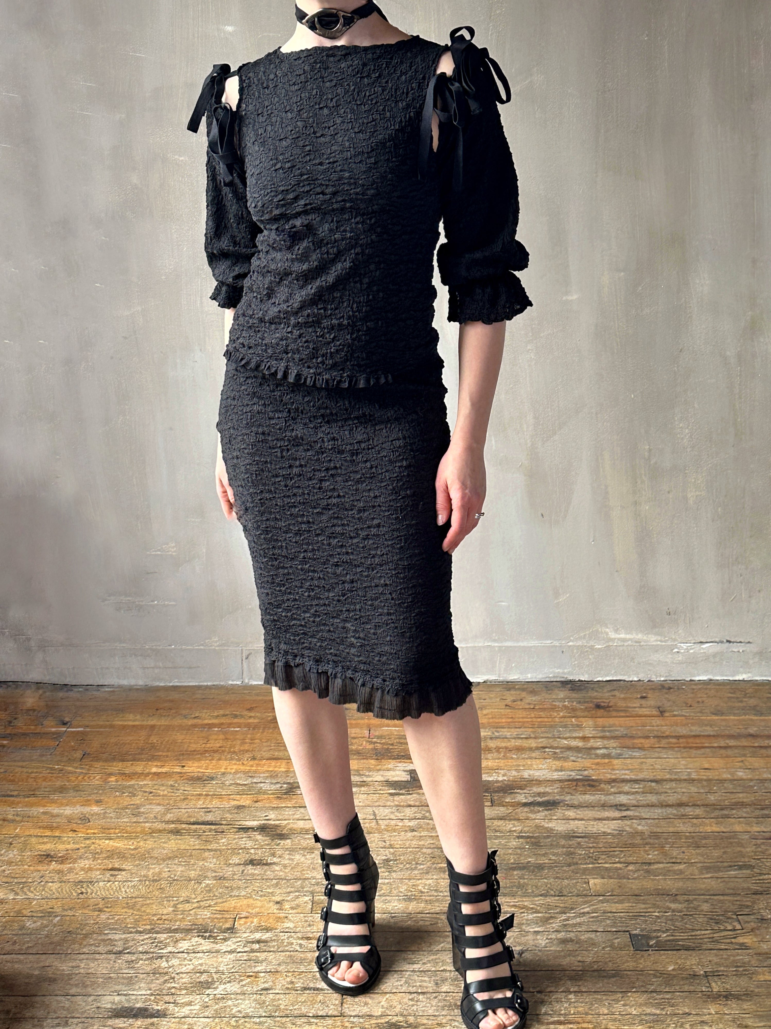 Spring '26: Column Skirt with Ruffle Hem in Crinkle Cotton (Pre-Order)
