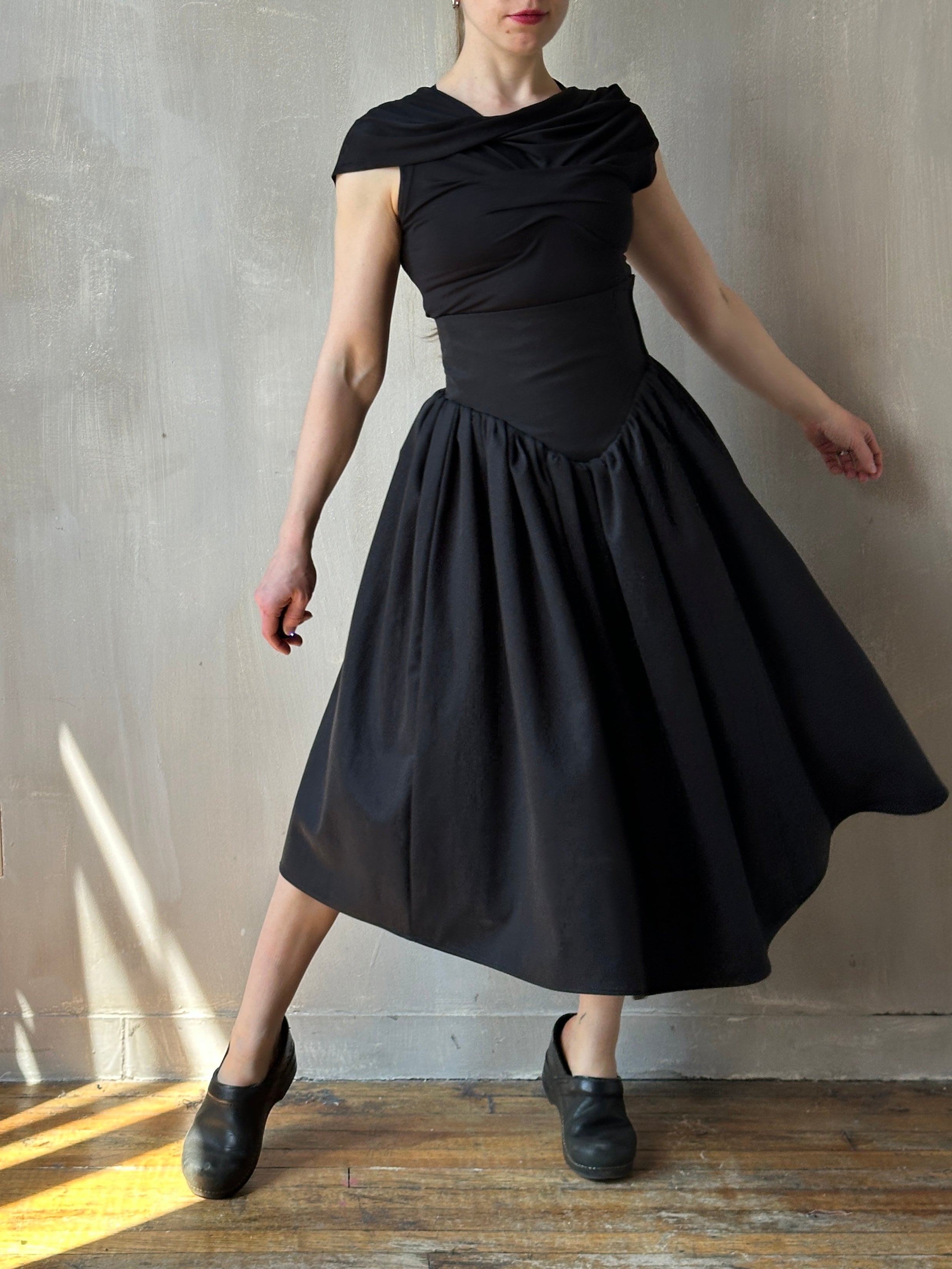 Sample Sale: Extended Yoke Petticoat Skirt In Cotton Twill (25-27" Waist)